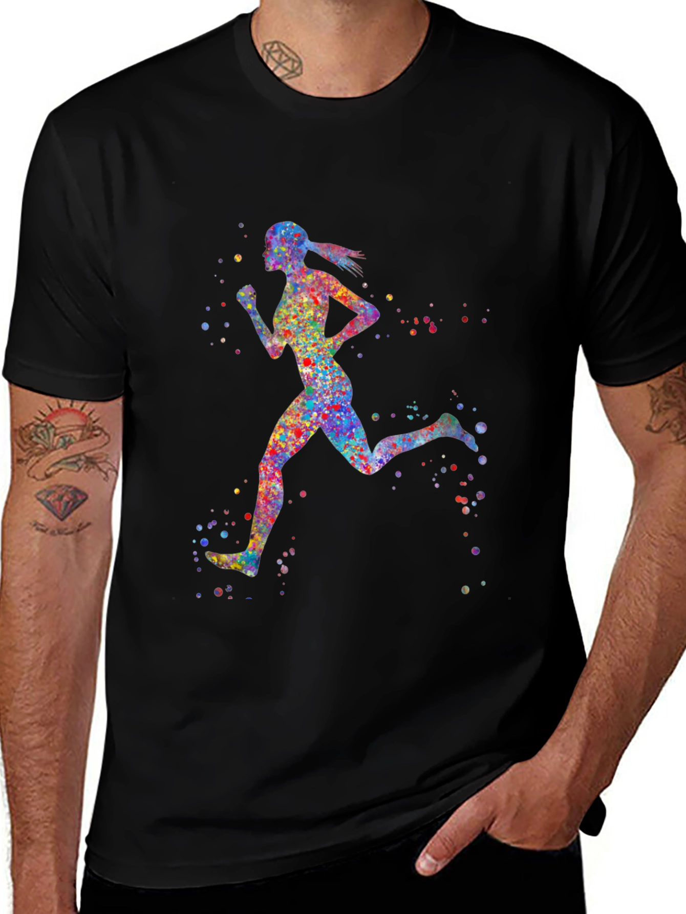 Variant 16 of Colorful Running Girl Graphic Tee