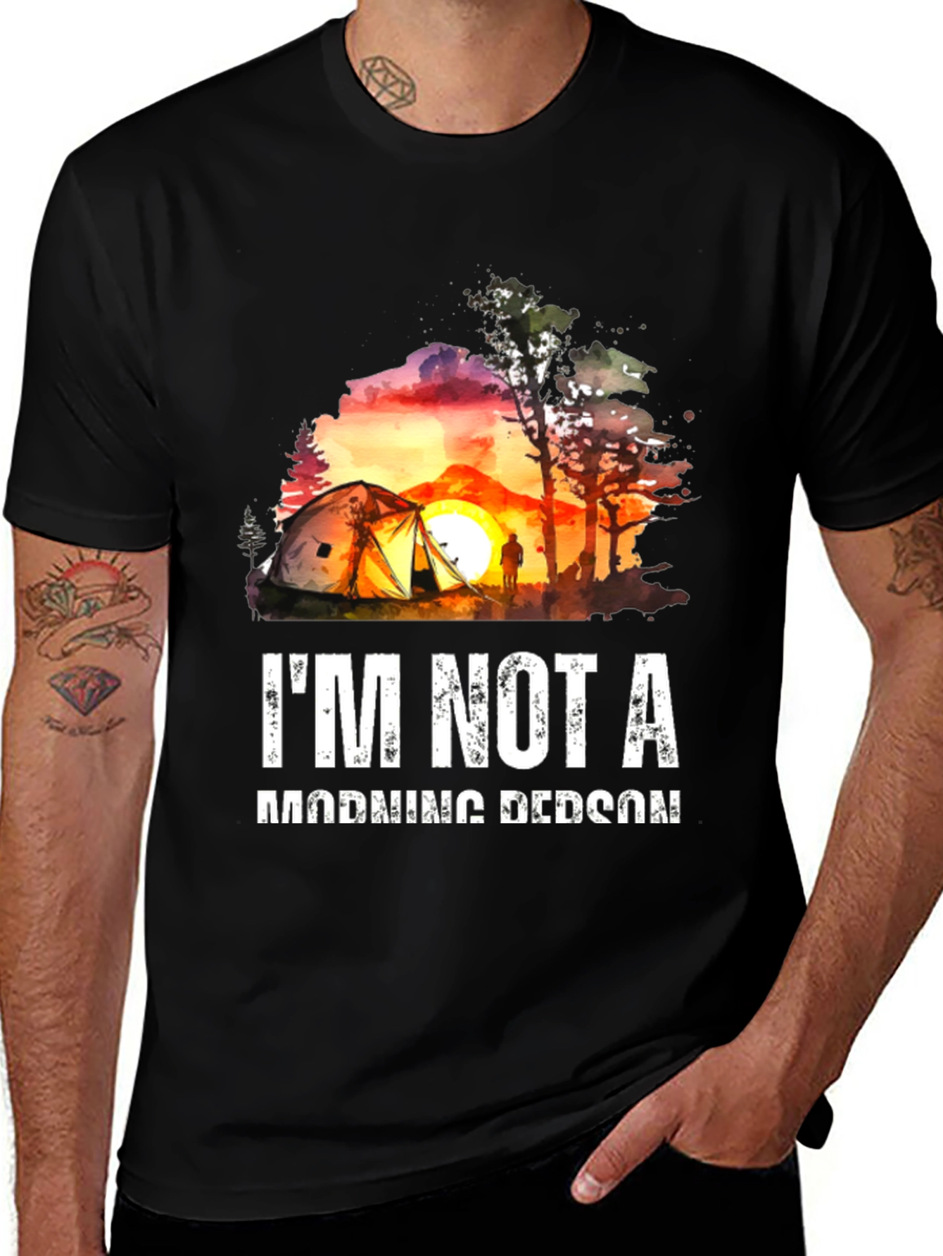 Variant 2 of Camping Sunset T-Shirt - Not a Morning Person