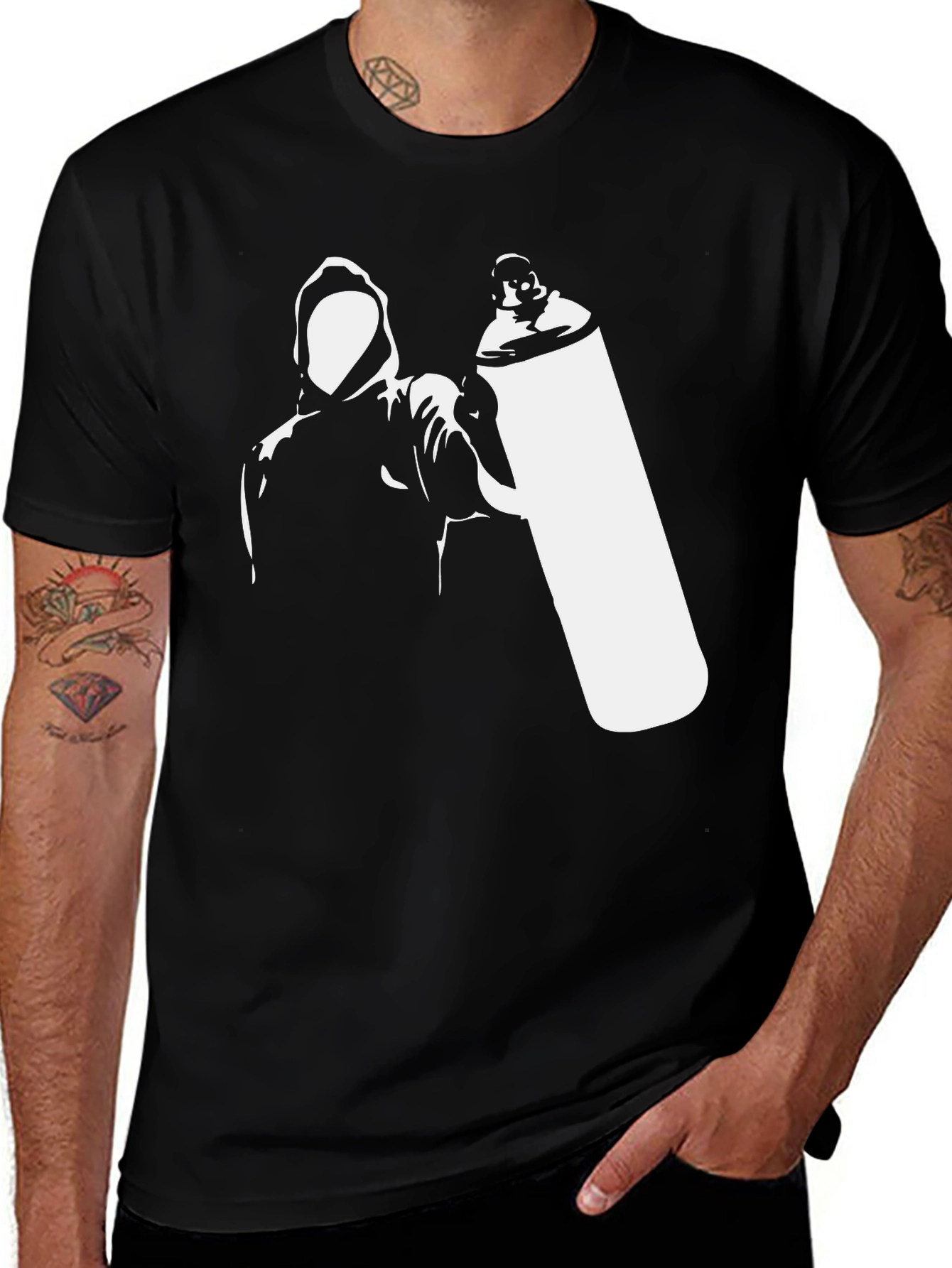 Variant 2 of Street Art Graffiti T-Shirt - Black Tee