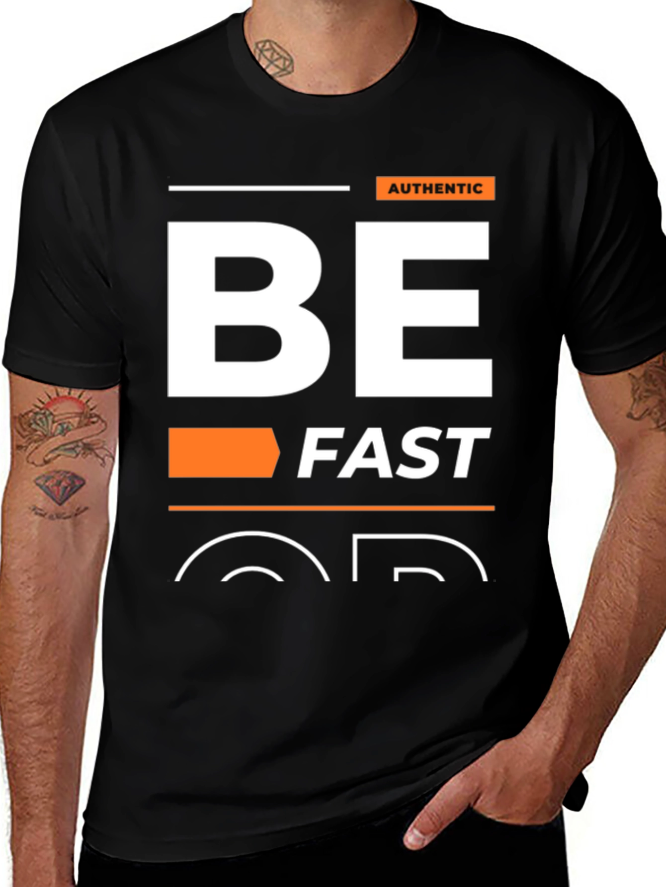 Variant 10 of Be Fast Graphic Tee - Black