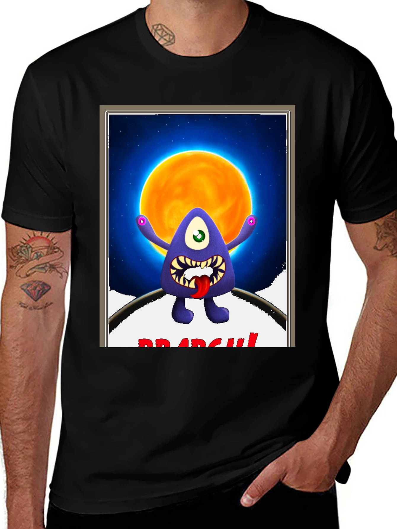 Variant 27 of Monster Graphic T-Shirt - One Eye, Funny, Dark