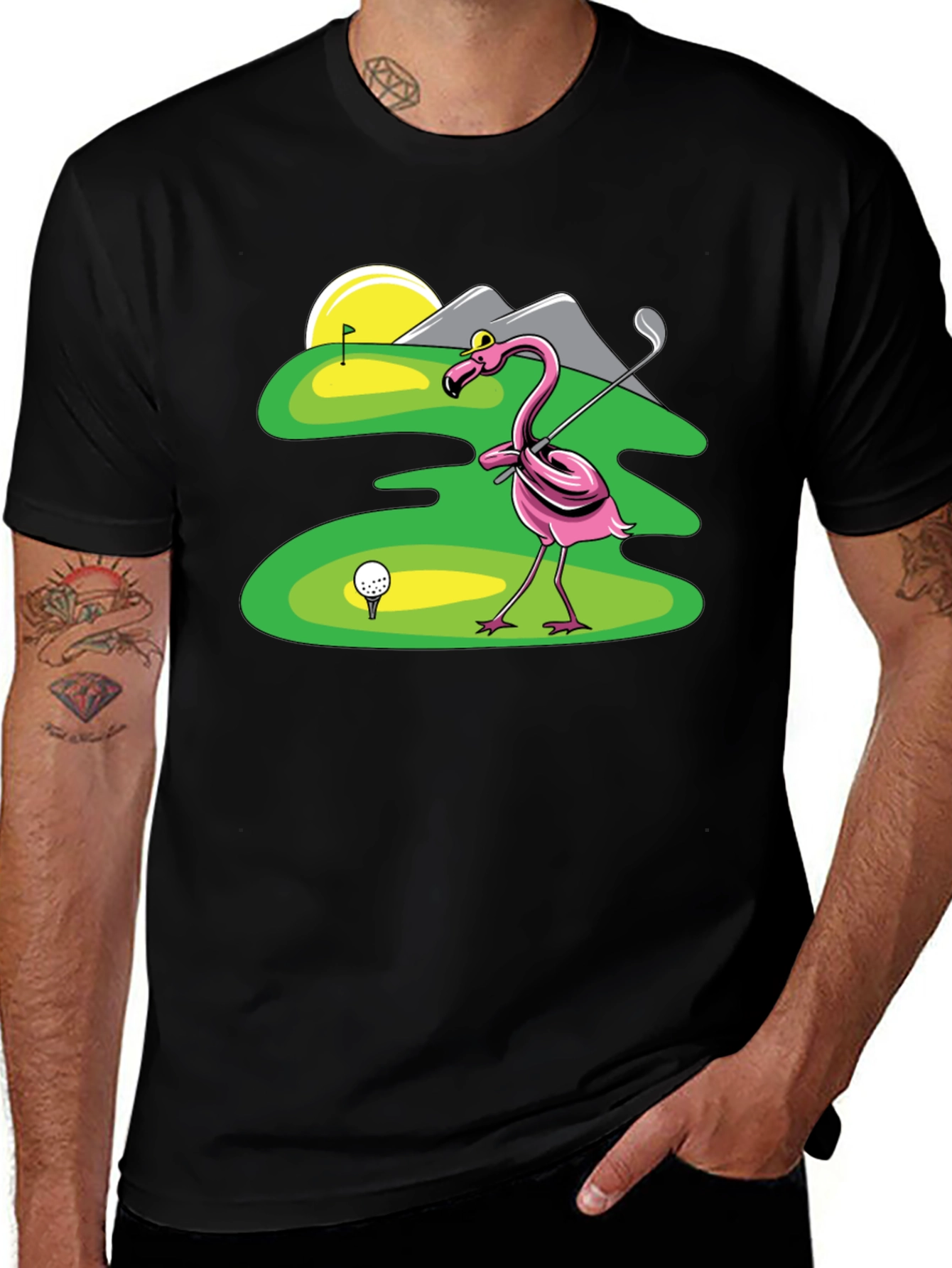 Variant 20 of Flamingo Golfer T-Shirt - Funny Golf Tee