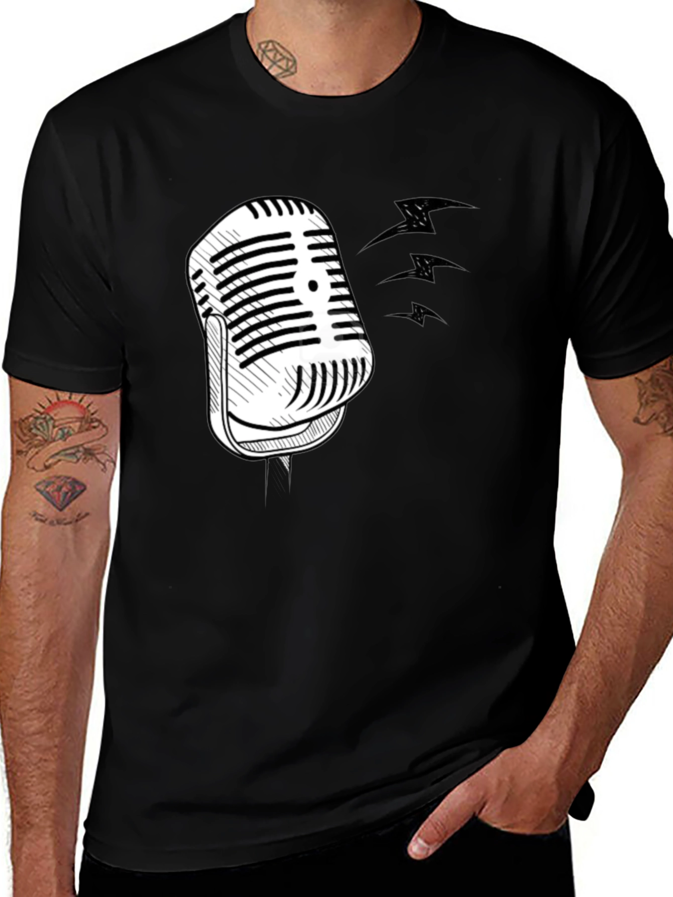 Variant 2 of Retro Microphone Graphic T-Shirt