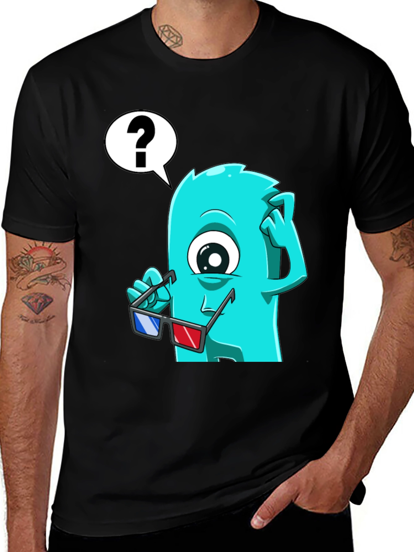 Variant 12 of Confused 3D Monster Graphic T-Shirt