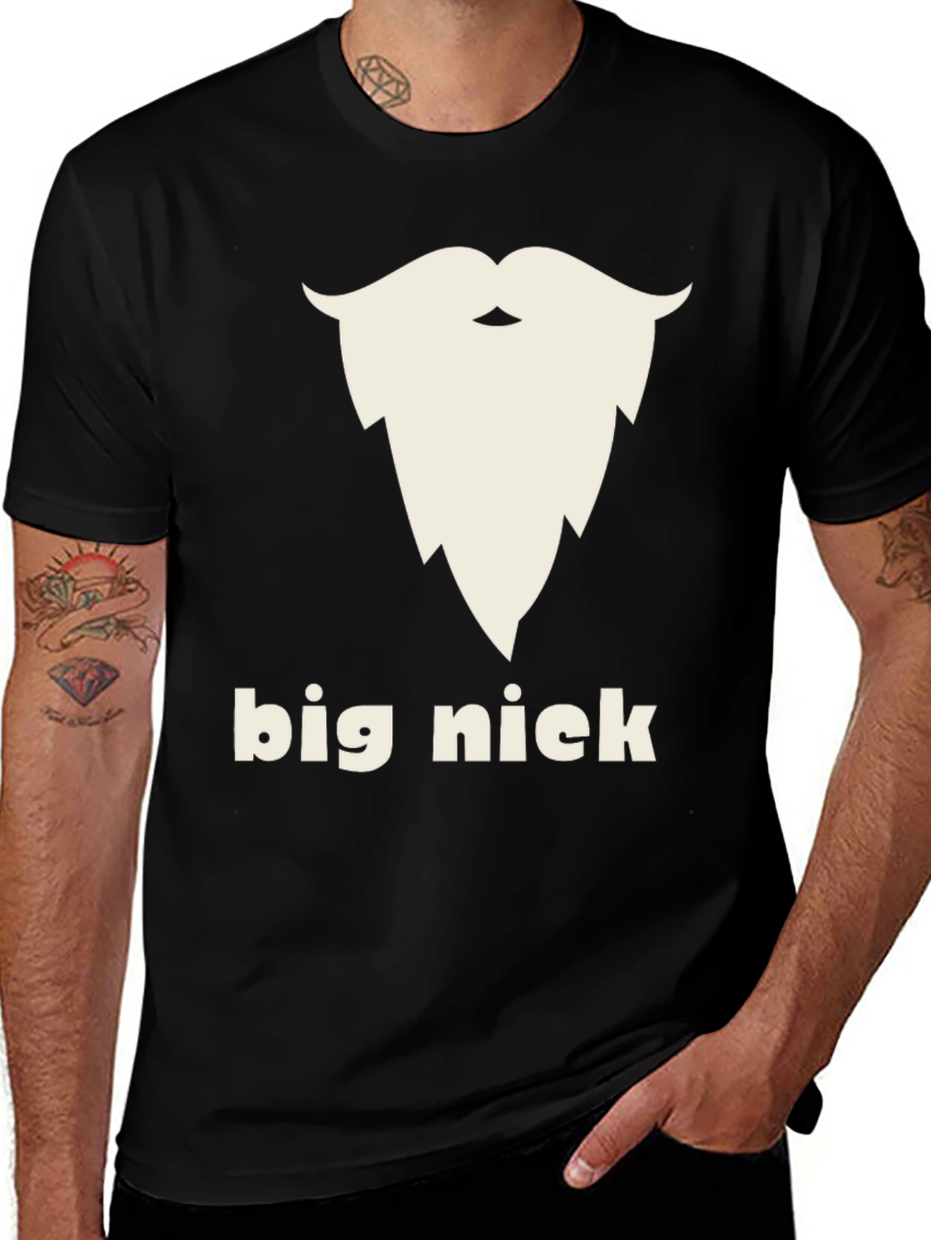 Variant 23 of Big Nick Beard Graphic T-Shirt - Humor Tee