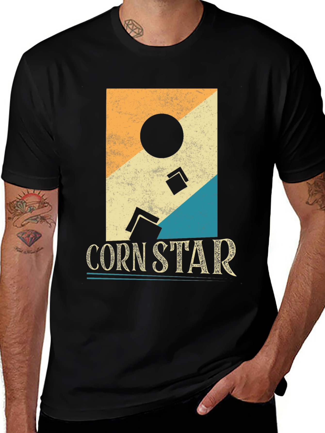 Variant 22 of Corn Star T-Shirt, Retro Cornhole Tee
