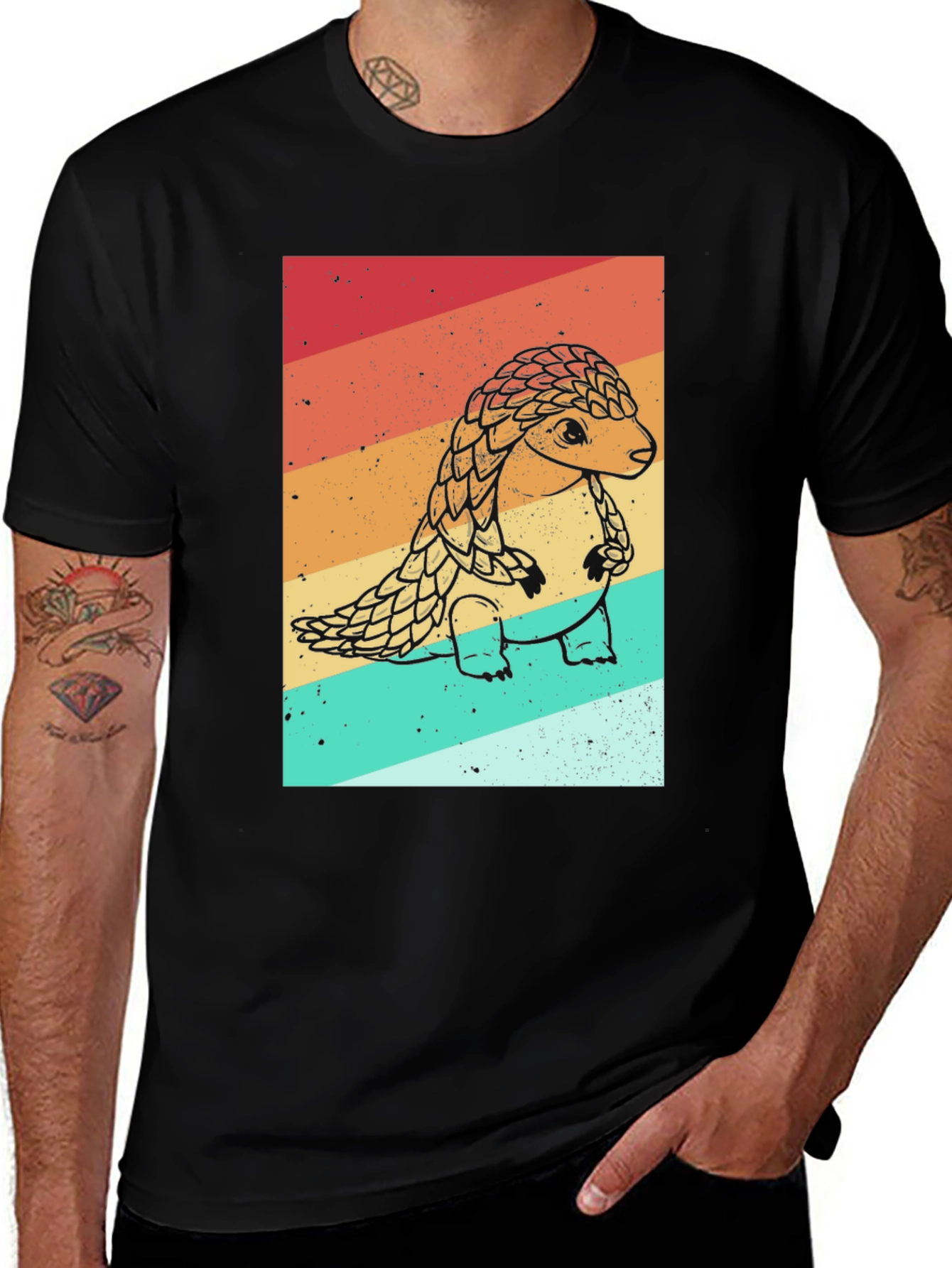 Variant 21 of Retro Pangolin Graphic Tee - Vintage Style Shirt