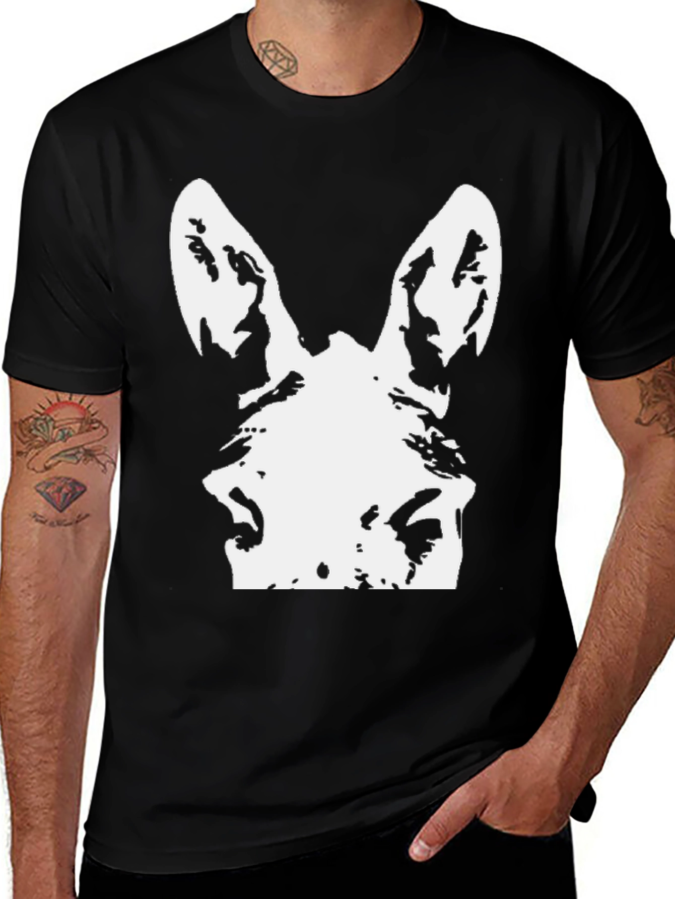 Variant 11 of Donkey Graphic Tee - Black Casual T-Shirt