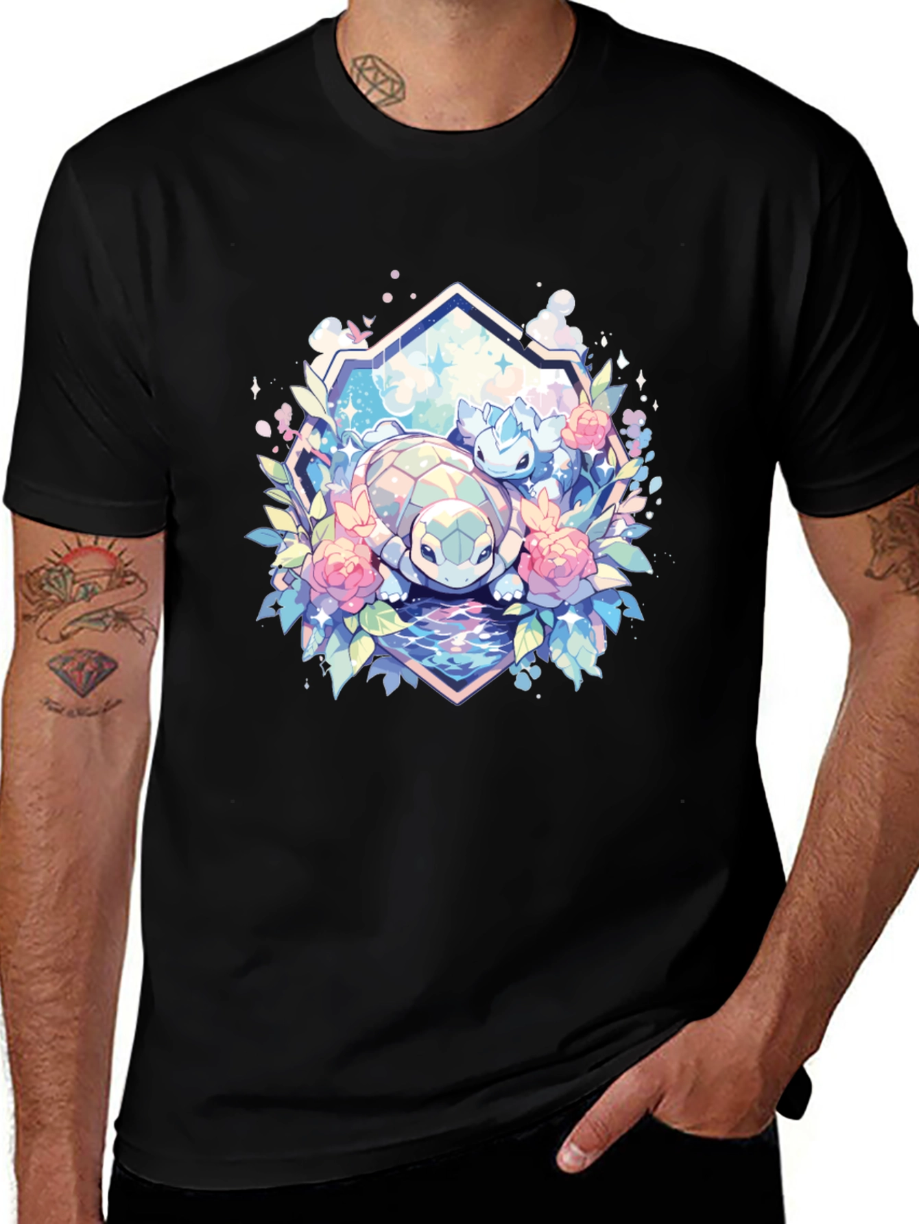 Pokemon Turtle Floral T-Shirt