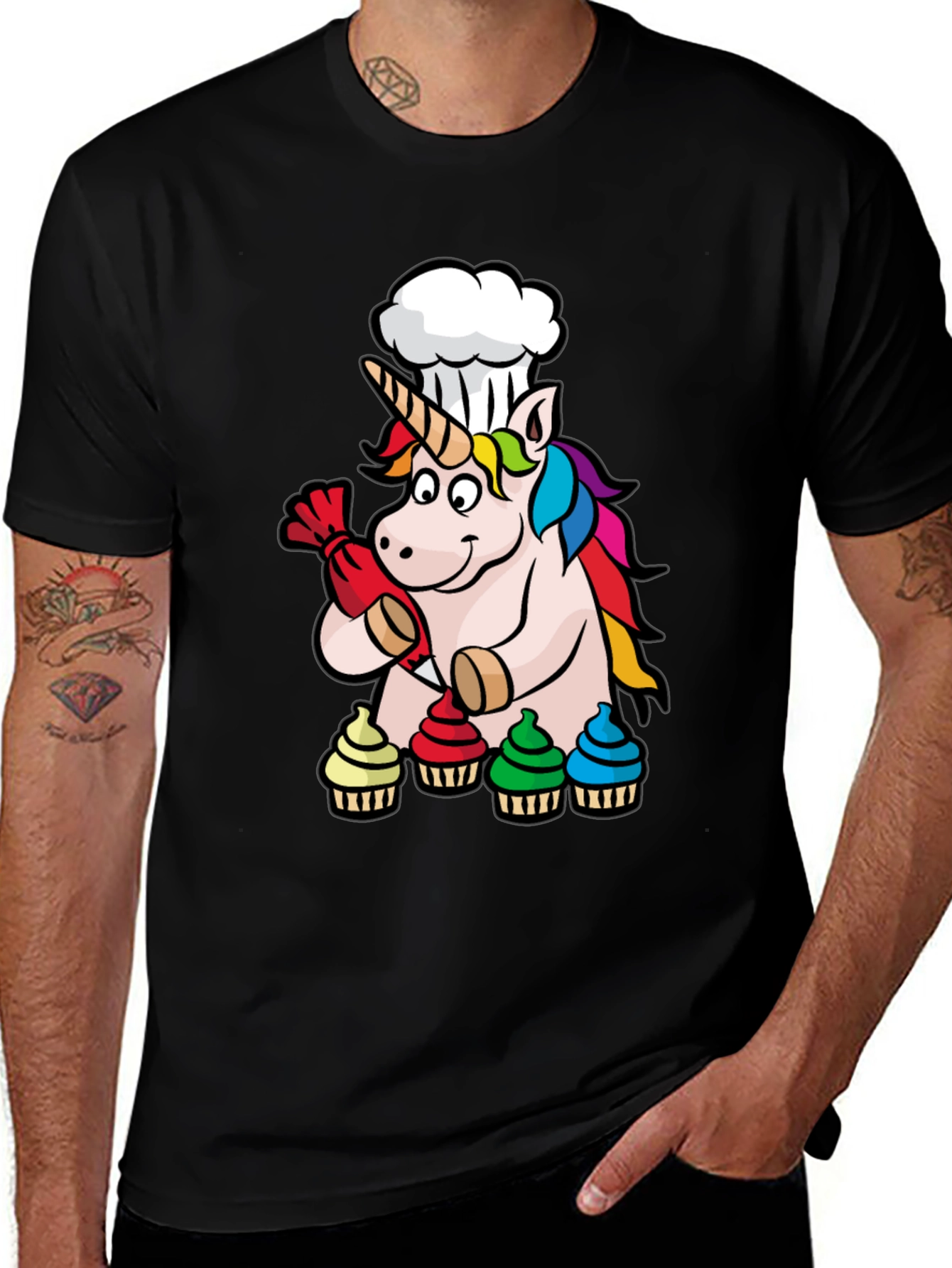 Variant 11 of Unicorn Chef T-Shirt - Whimsical Baking Design