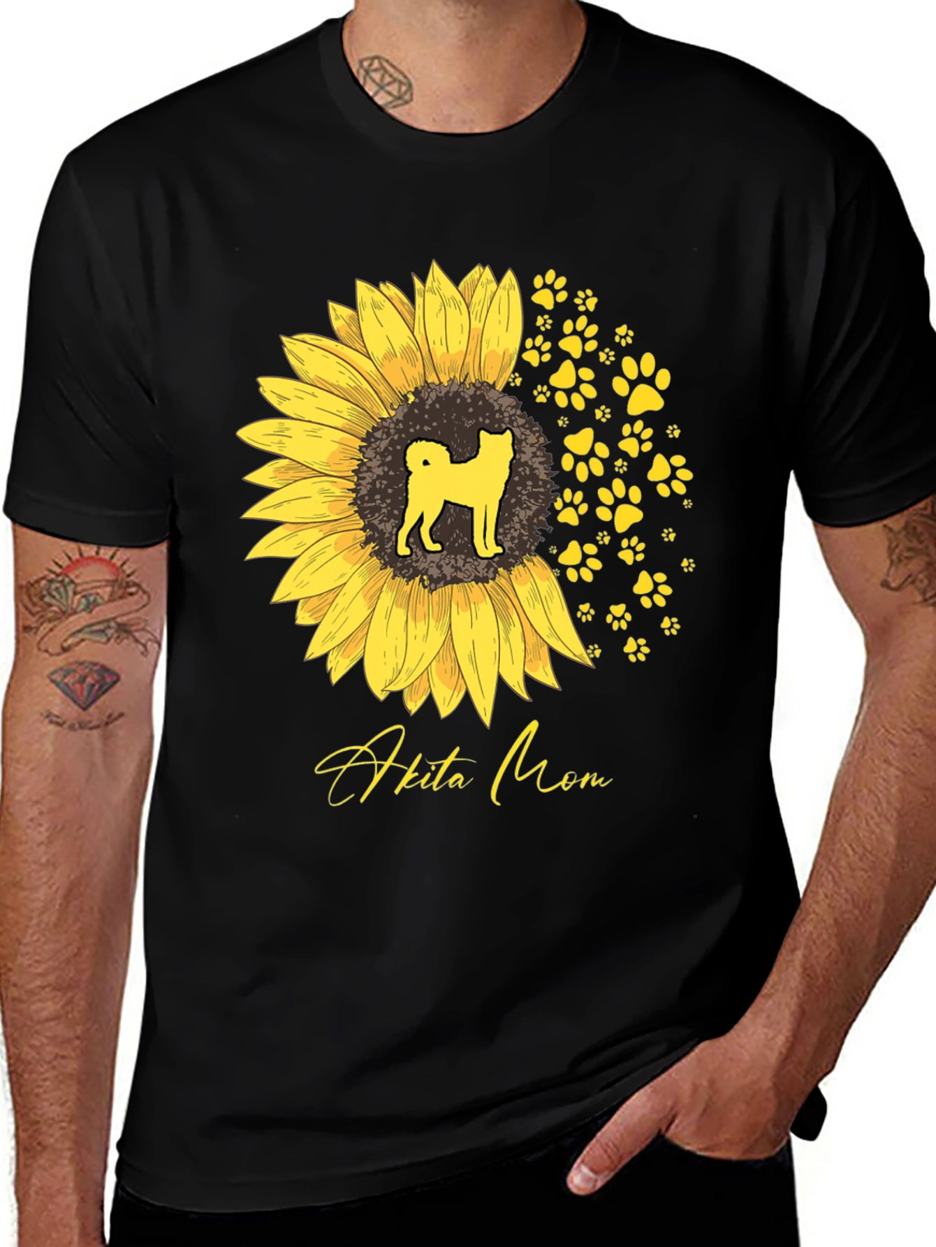 Akita Mom Sunflower T-Shirt