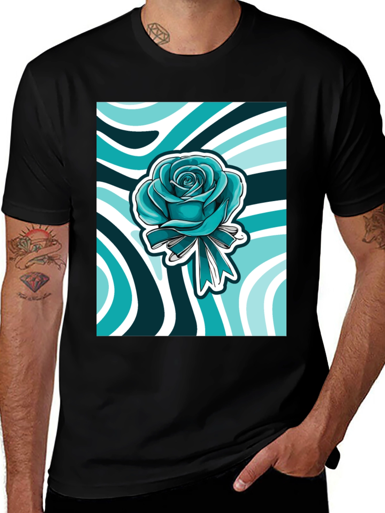 Variant 3 of Blue Rose Graphic Print Tee