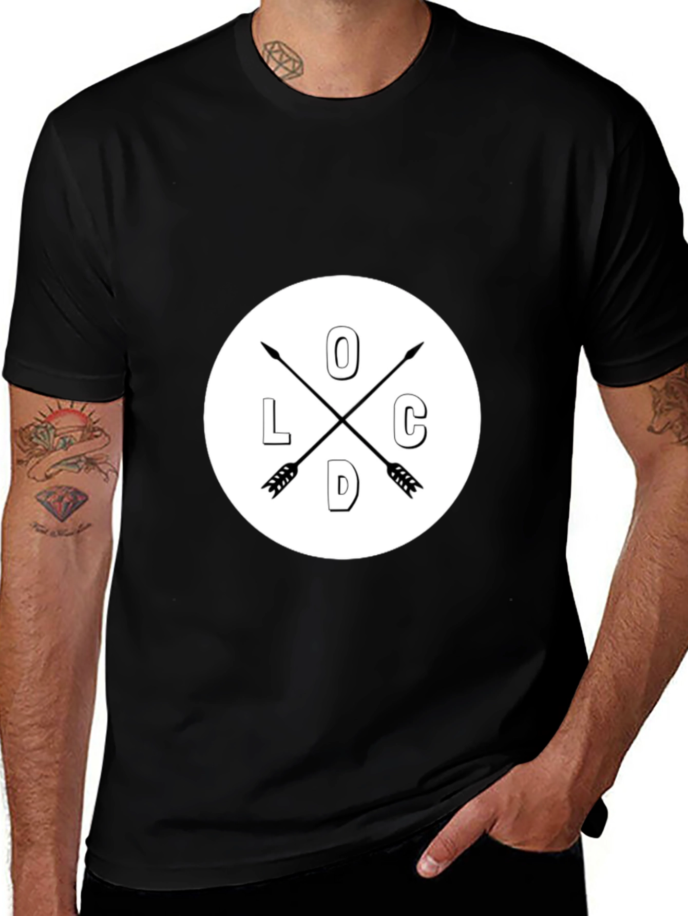 Variant 10 of Cool Graphic Tee - Arrows and Initial Design