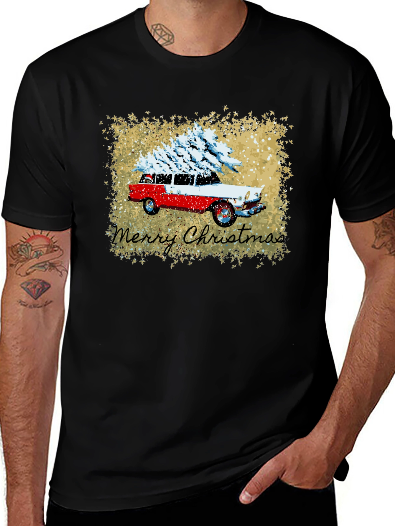 Retro Christmas Car T-Shirt