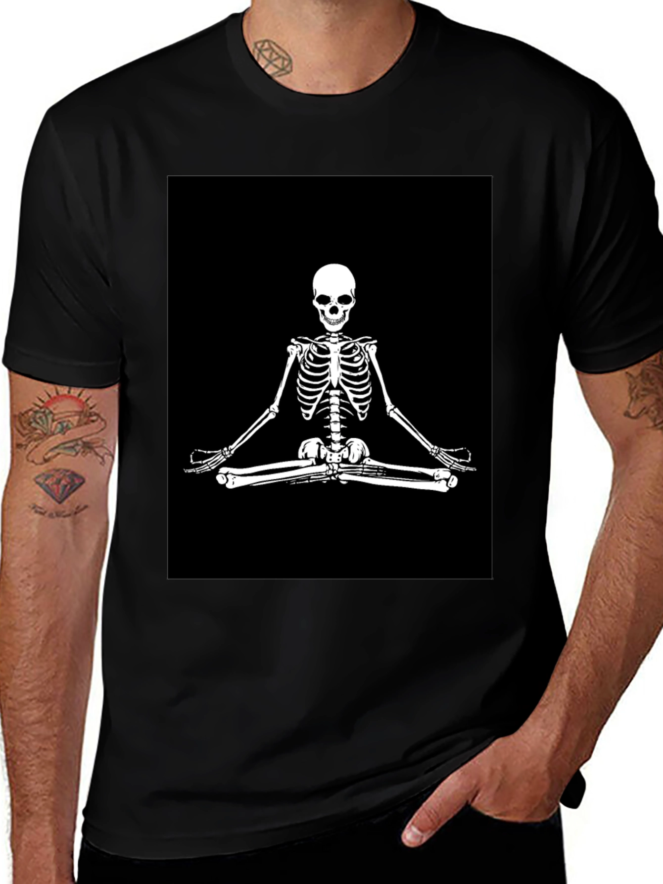 Variant 3 of Meditating Skeleton Graphic T-Shirt