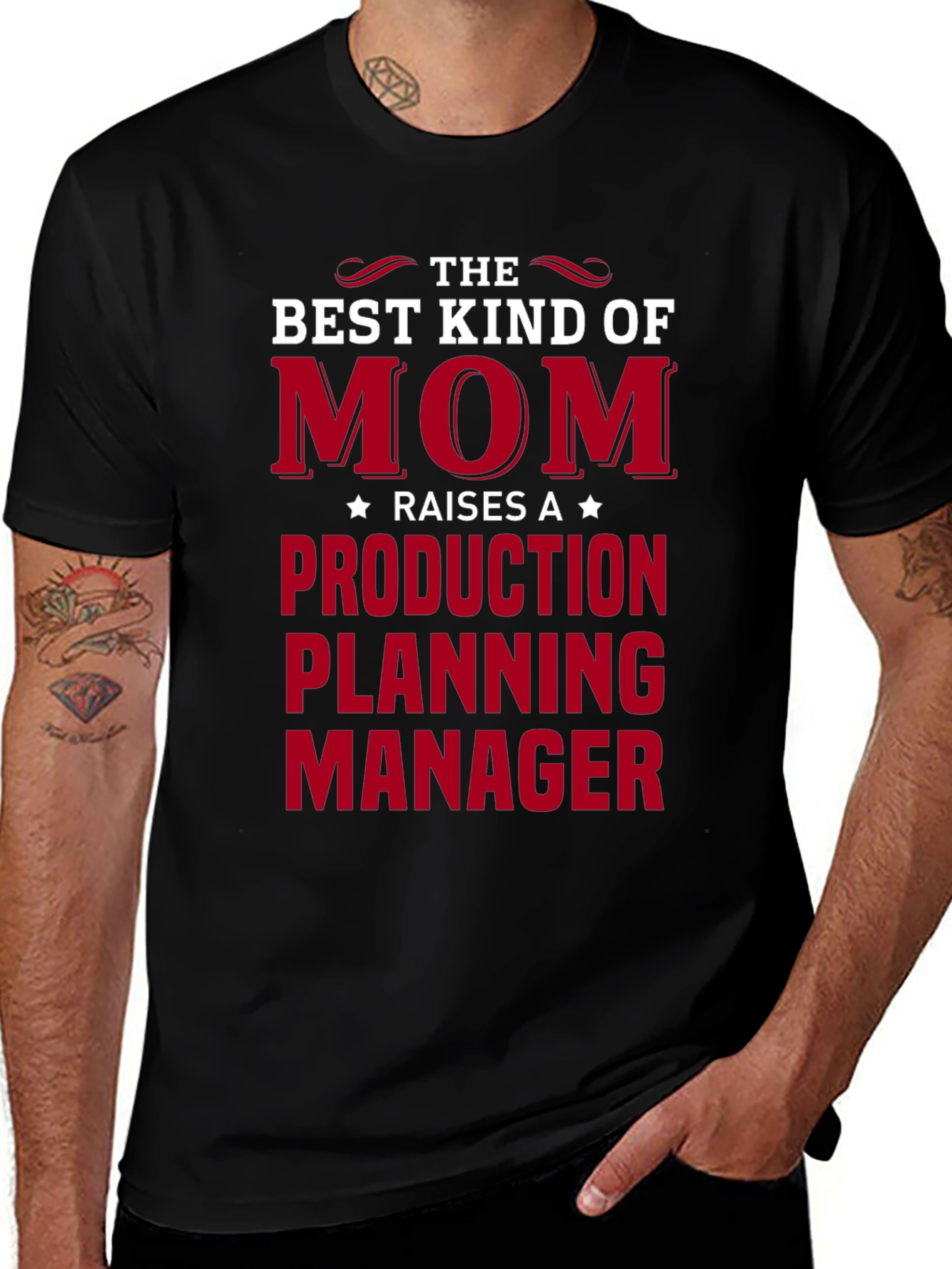 Variant 15 of Best Kind of Mom Production Planning Manager Black T-Shirt