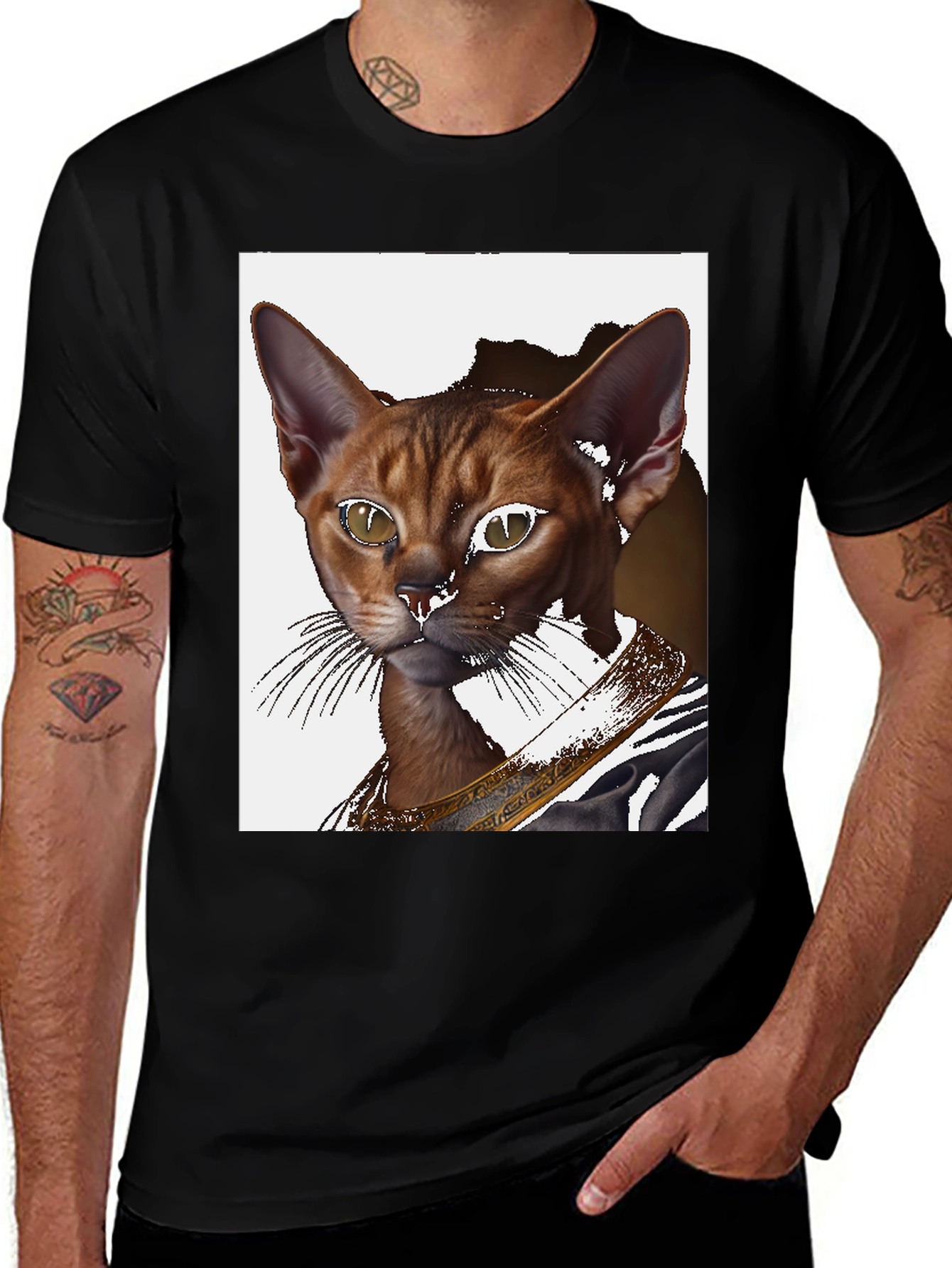 Variant 26 of Cat Pharaoh Graphic Tee - Unisex Black T-Shirt