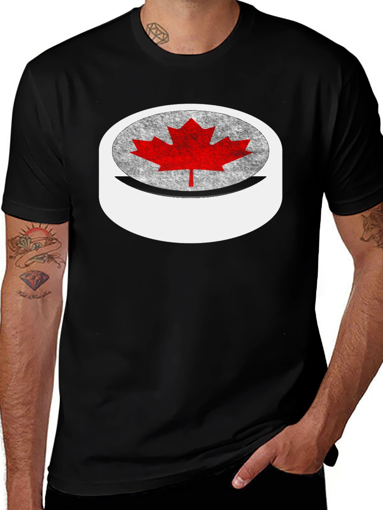 Canadian Maple Leaf T-Shirt - Black Tee