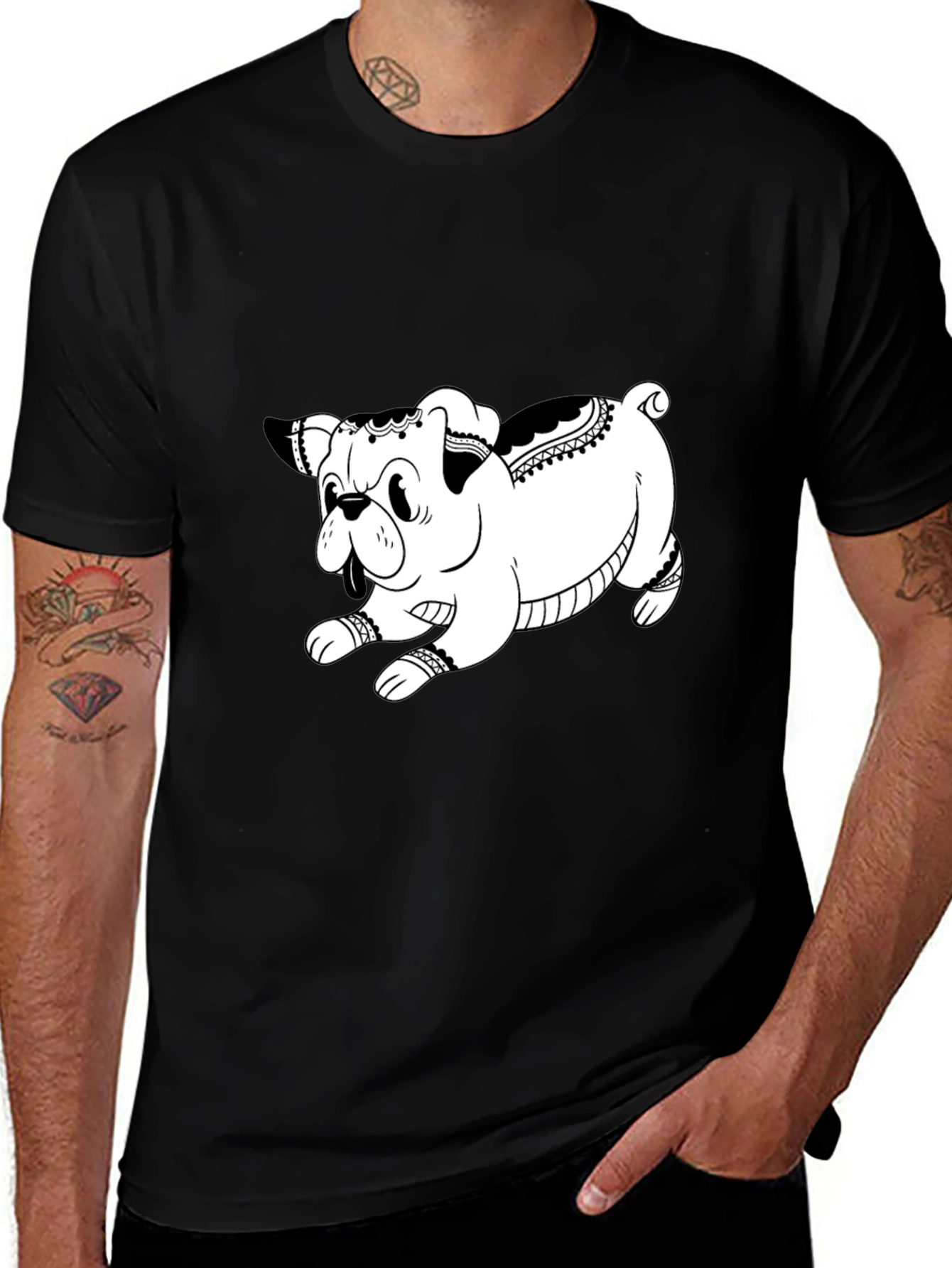 Variant 14 of Dog Graphic Black T-Shirt