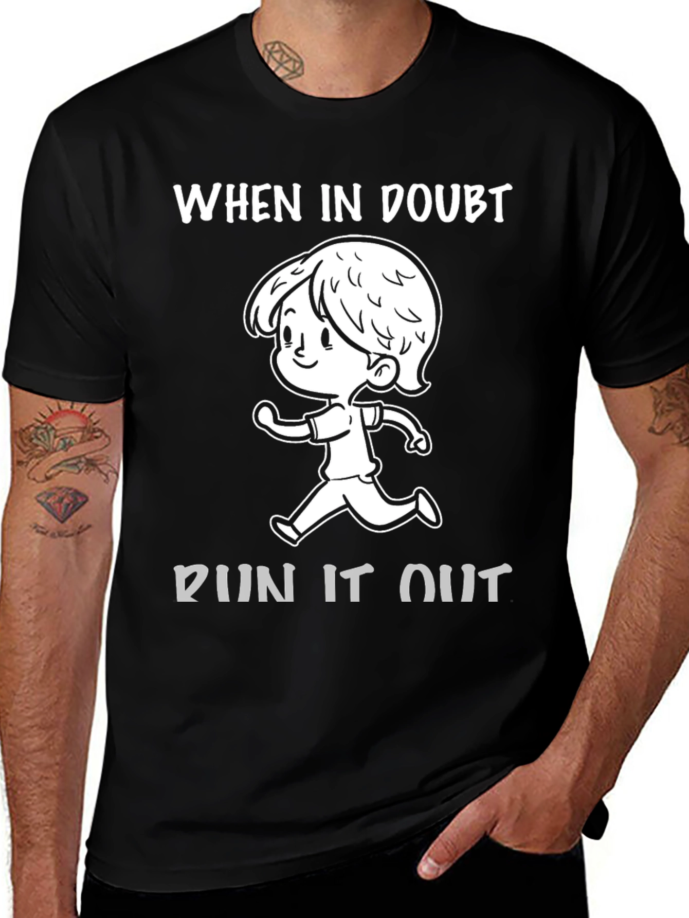 Variant 30 of When In Doubt Run It Out Graphic Tee