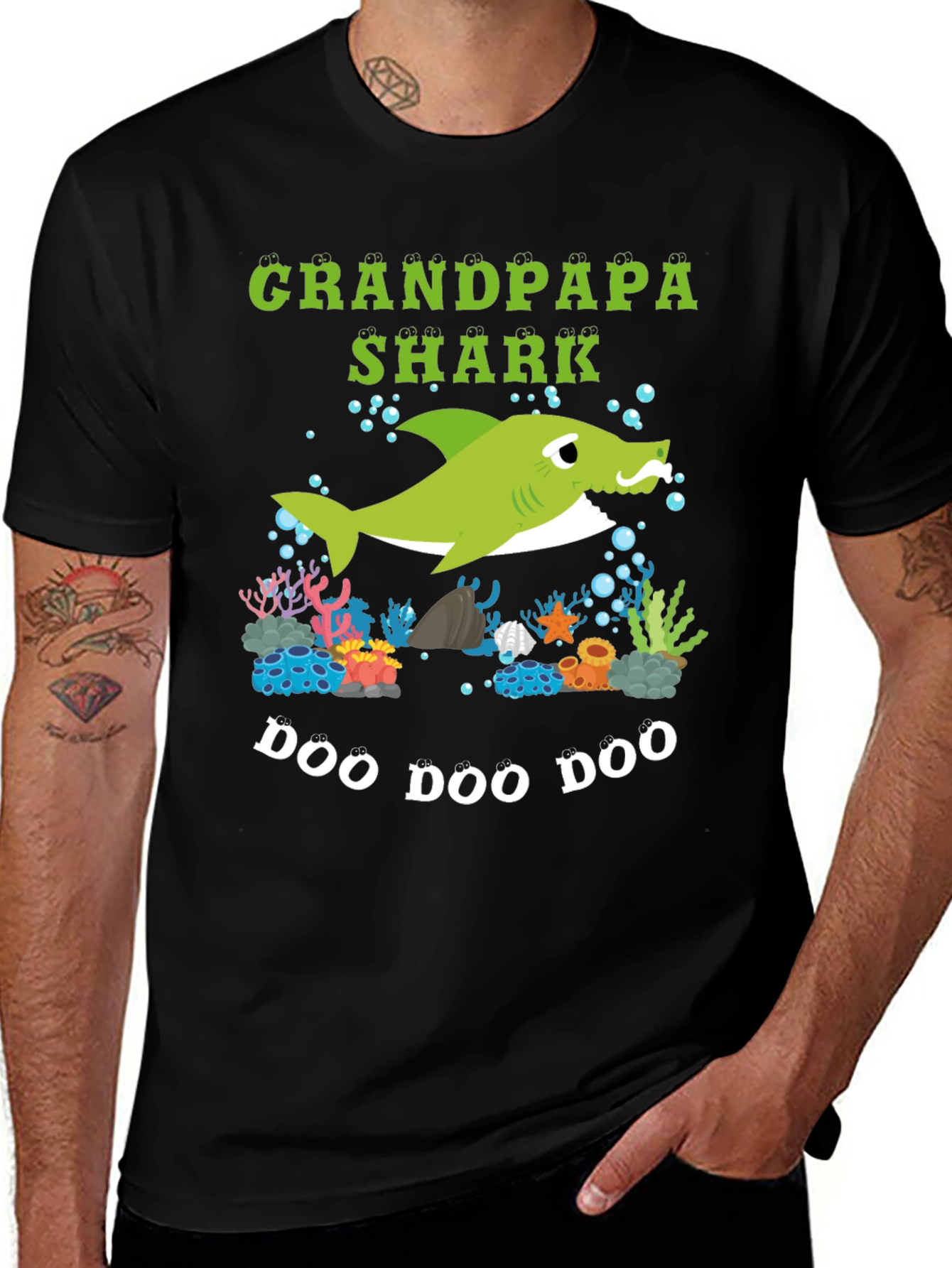 Grandpa Shark T-Shirt Doo Doo Doo Graphic Tee