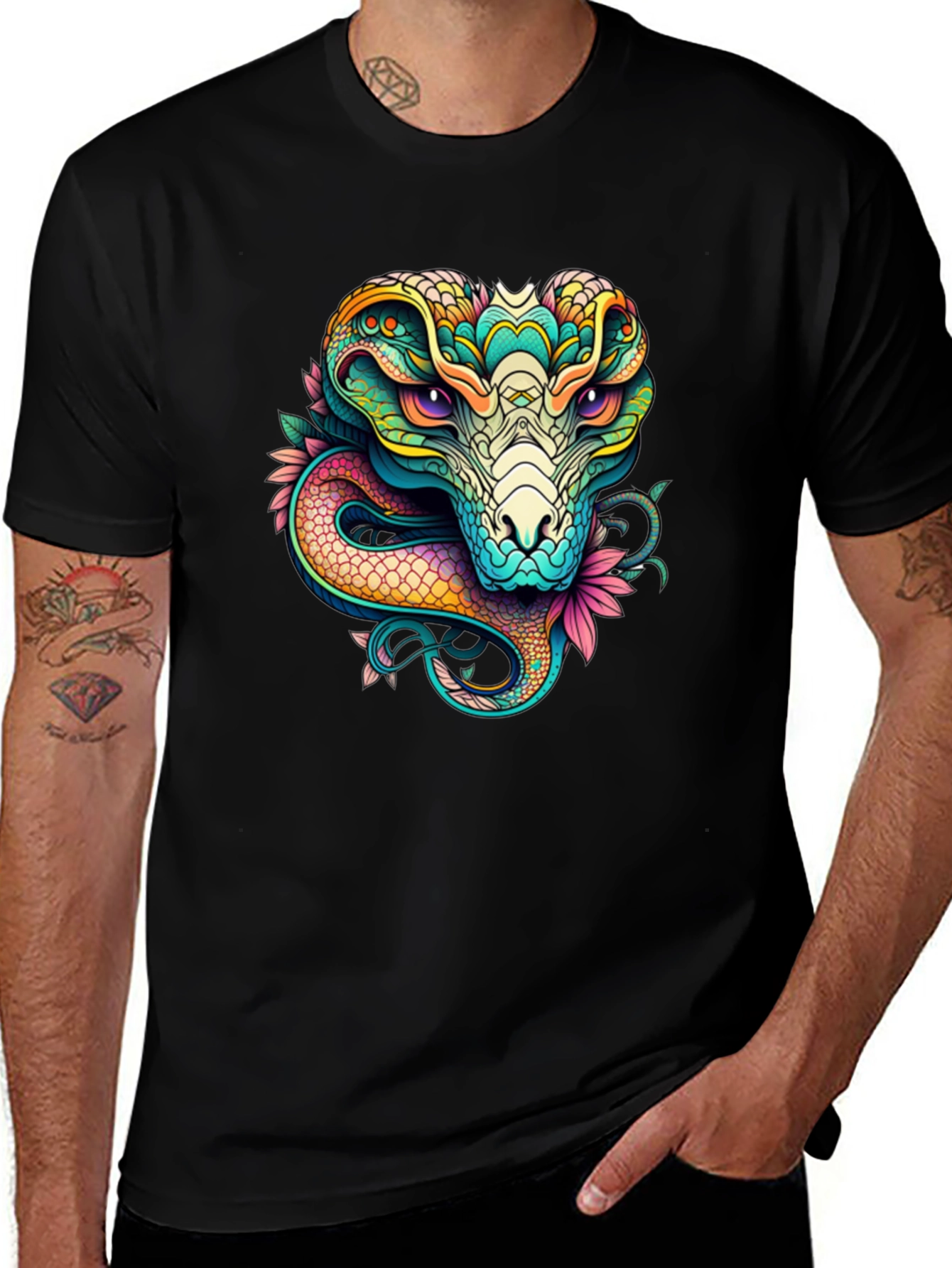 Variant 26 of Cobra Graphic T-Shirt - Vivid Snake Design