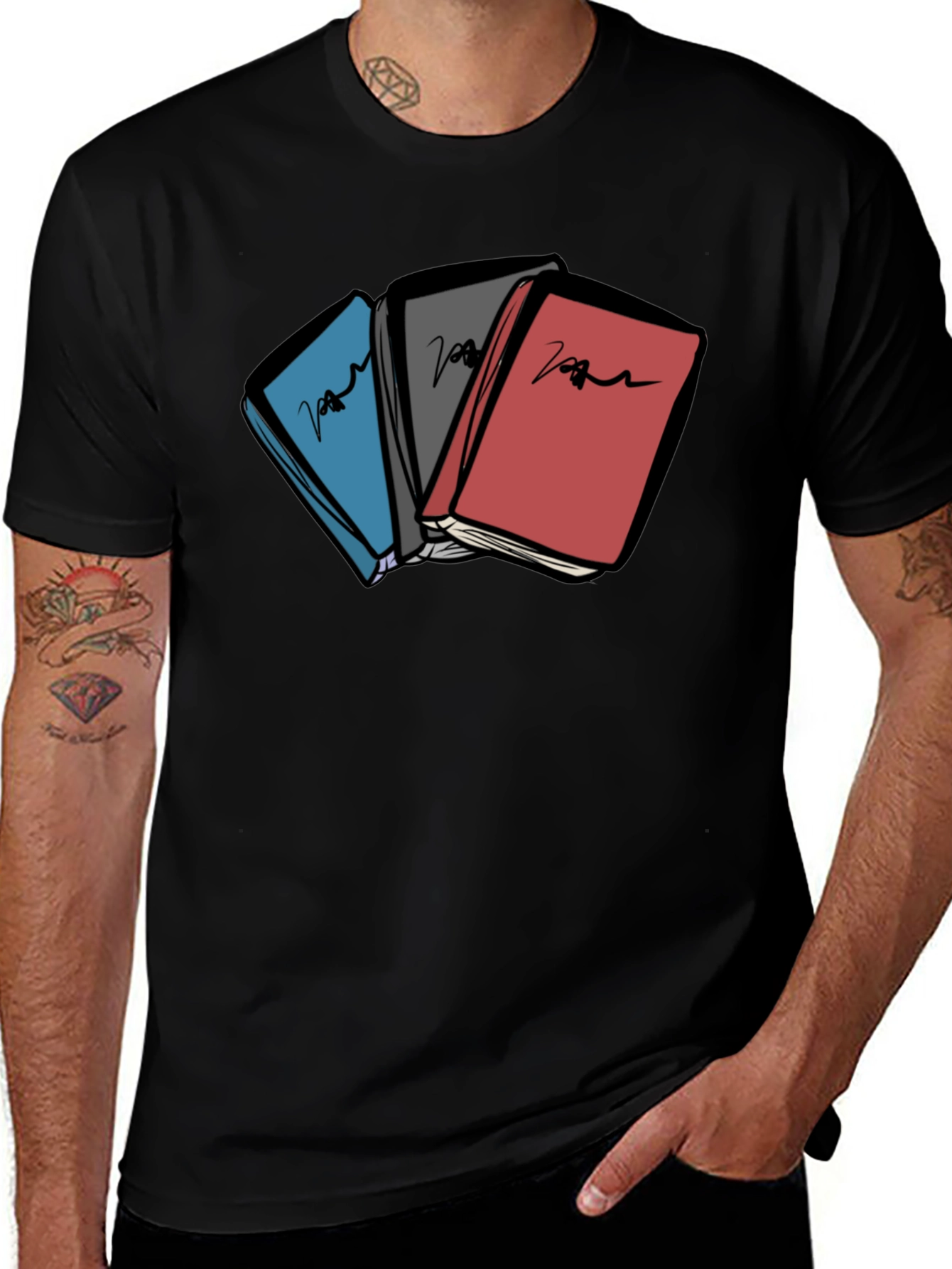 Variant 29 of Colorful Books Graphic T-Shirt