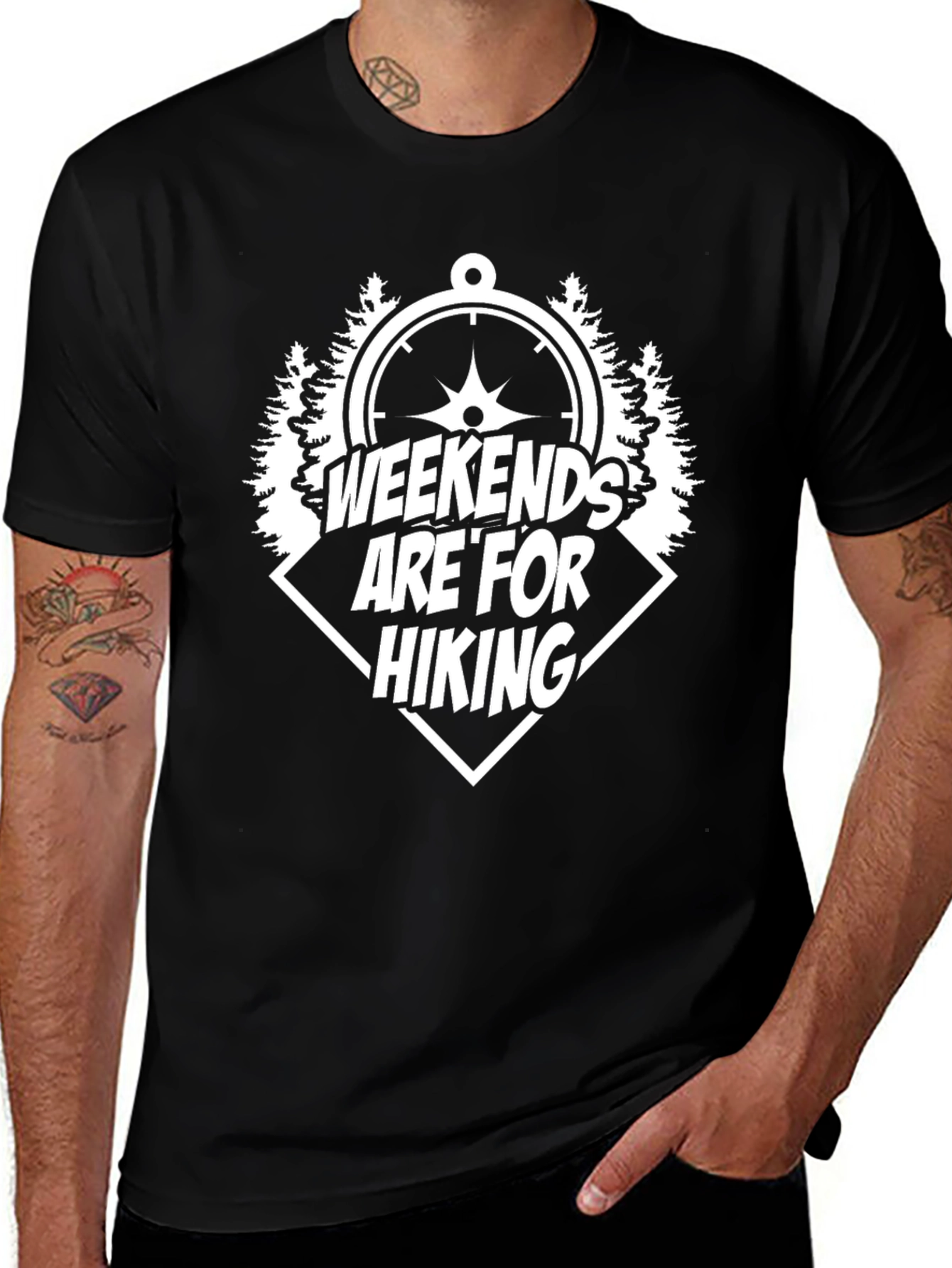 Variant 11 of Weekends Are For Hiking T-Shirt - Black