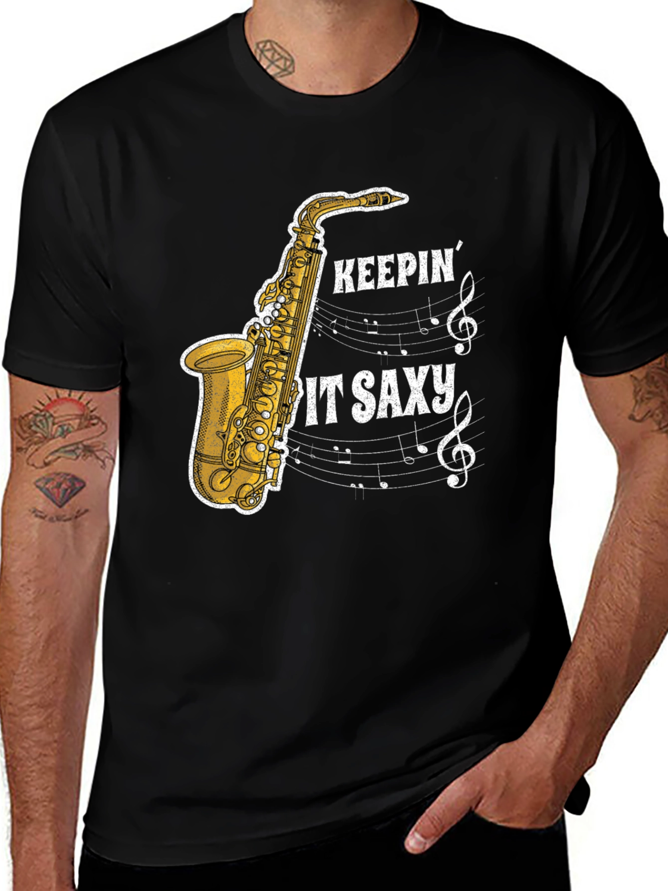 Variant 13 of Keepin' It Saxxy T-Shirt: Music Lover's Tee