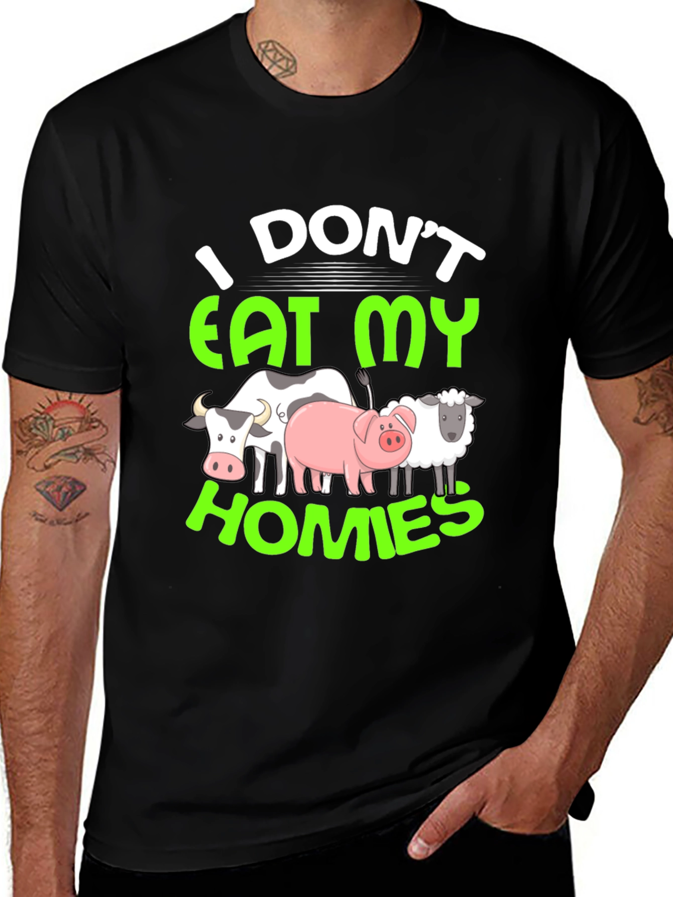 Variant 21 of Vegan T-Shirt - I Don't Eat My Homies