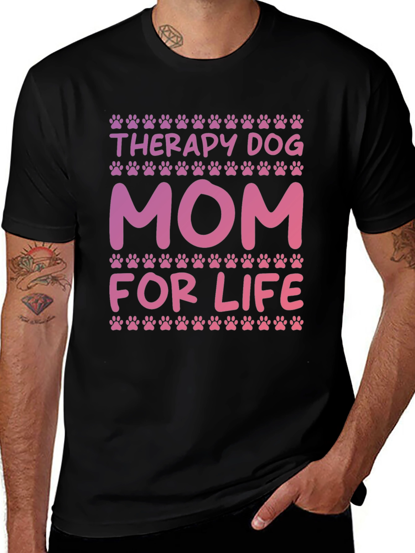 Therapy Dog Mom For Life Graphic Tee