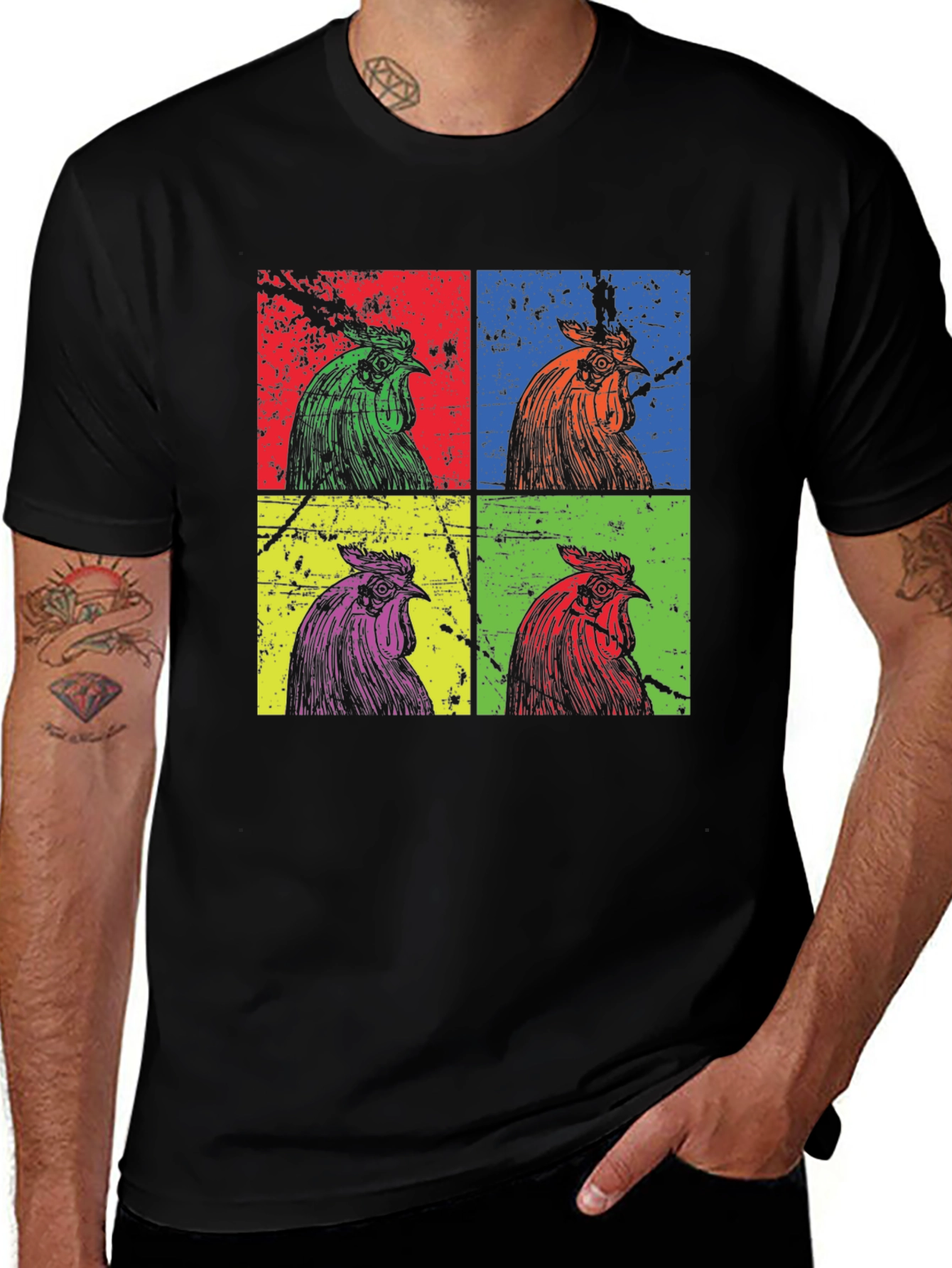 Variant 22 of Pop Art Rooster Graphic T-Shirt