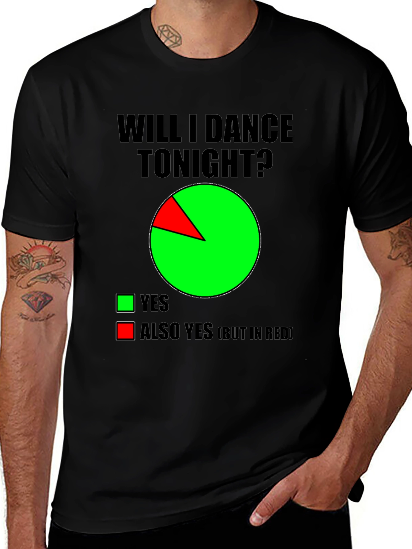 Variant 30 of Funny Dance T-Shirt - Will I Dance Tonight? Pie Chart Tee