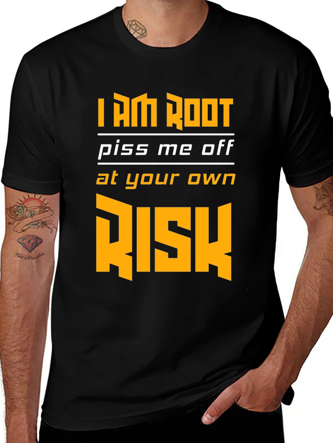 Variant 18 of I am Root Piss Me Off at Your Own Risk Black T-Shirt
