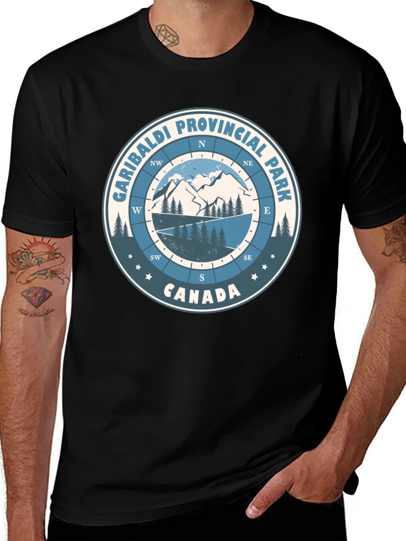 Variant 6 of Garibaldi Provincial Park Canada Compass T-Shirt