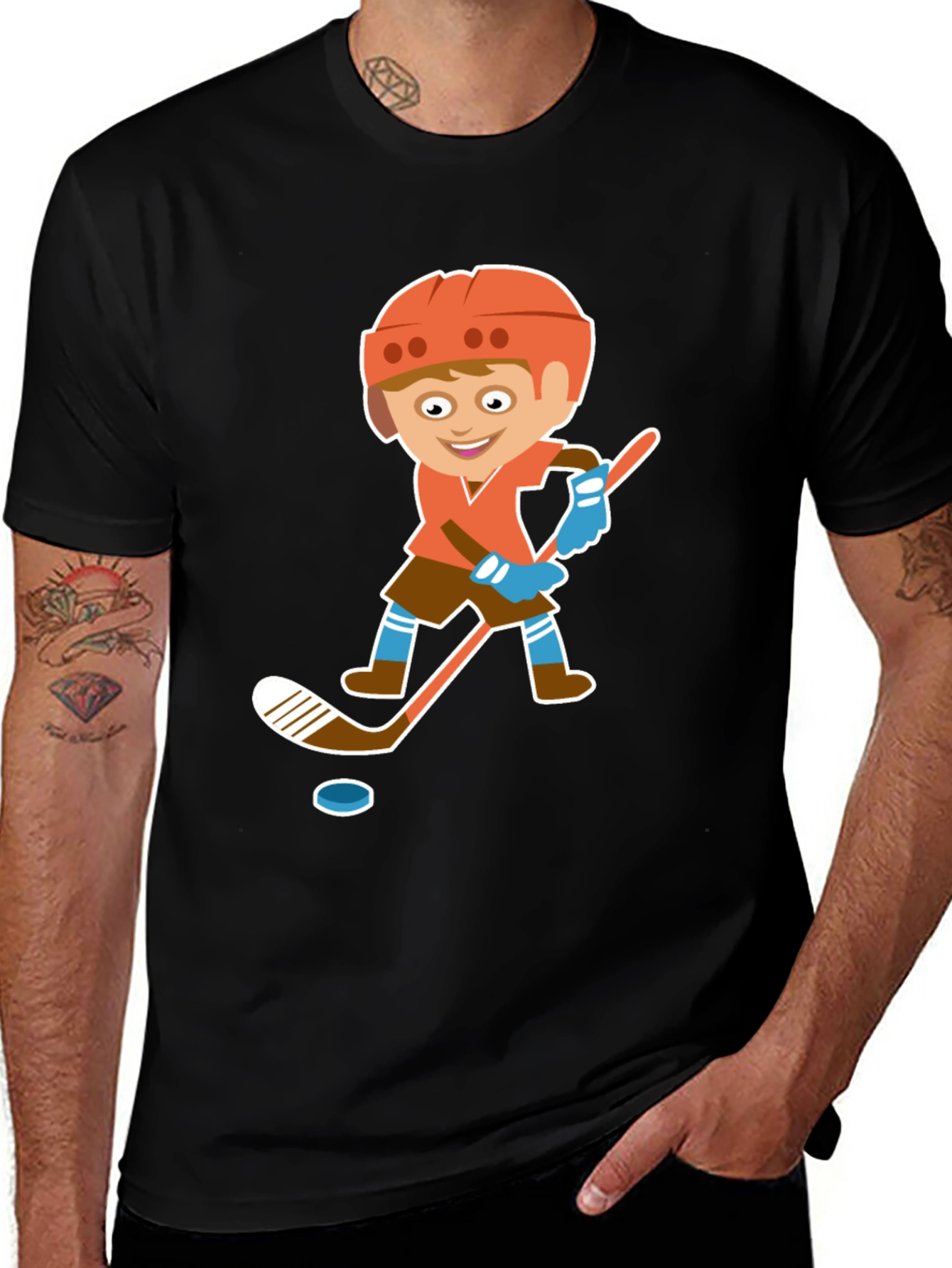 Variant 10 of Hockey Player Graphic T-Shirt
