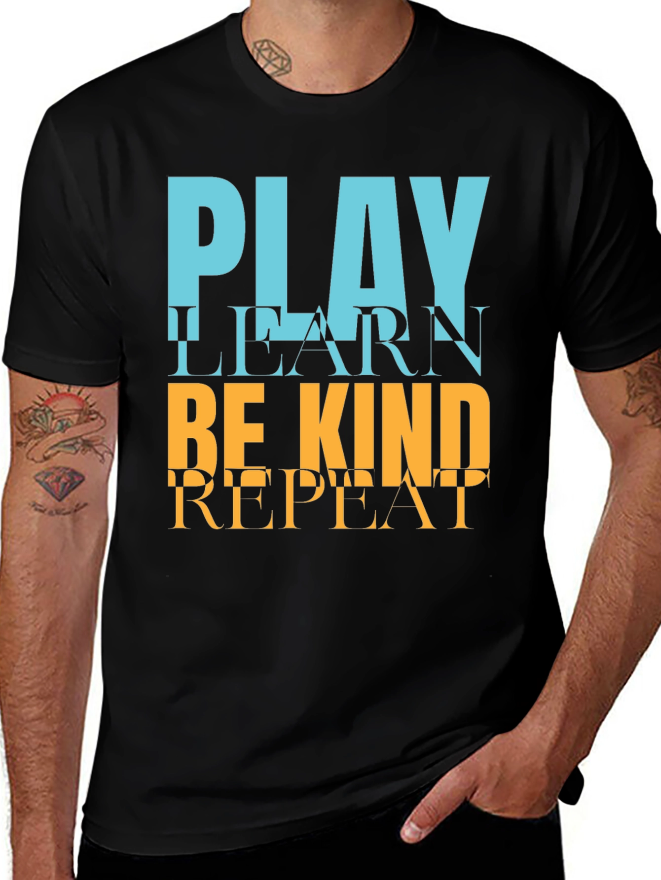 Variant 11 of Play Learn Be Kind Repeat Graphic T-Shirt