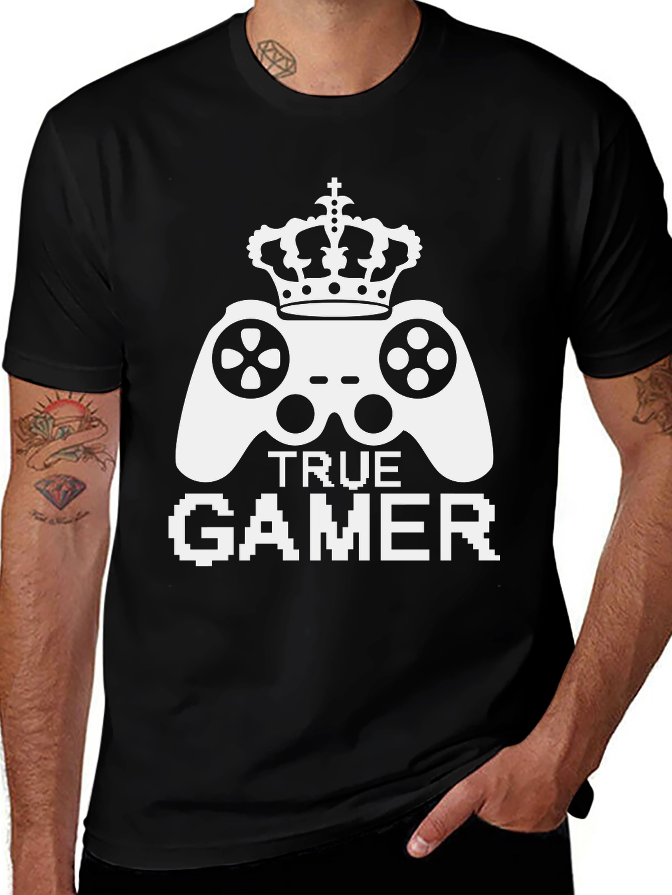 Variant 12 of True Gamer Crowned Controller Graphic Tee - Black