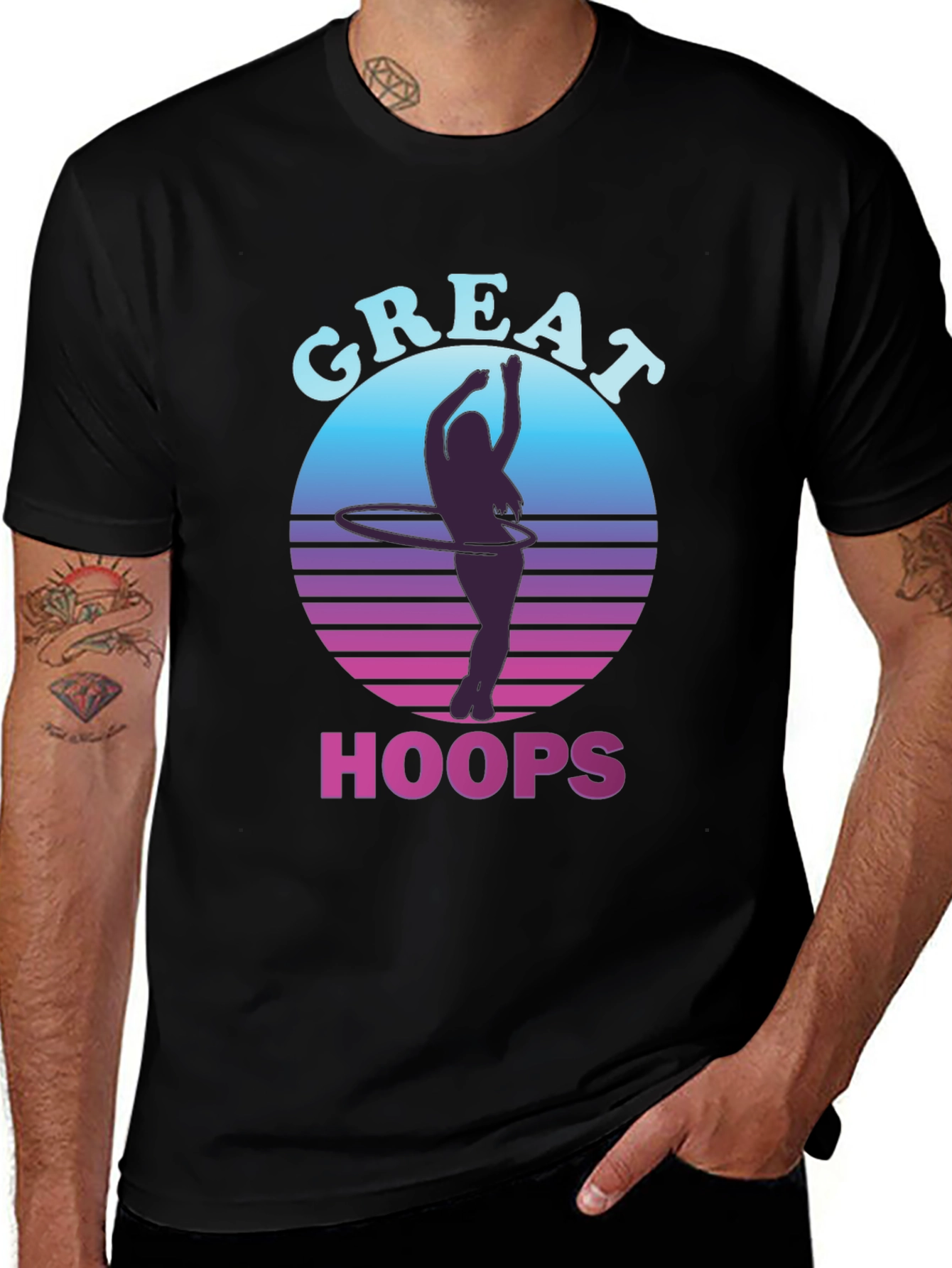 Great Hoops T-Shirt - Retro Hula Hoop Design