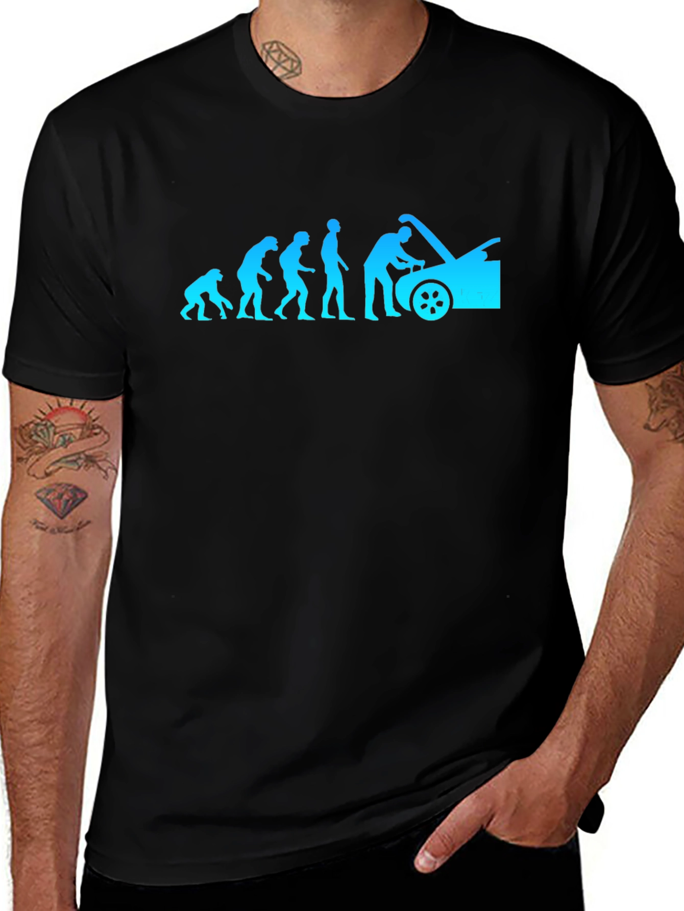 Variant 17 of Evolution of Mechanic T-Shirt - Black