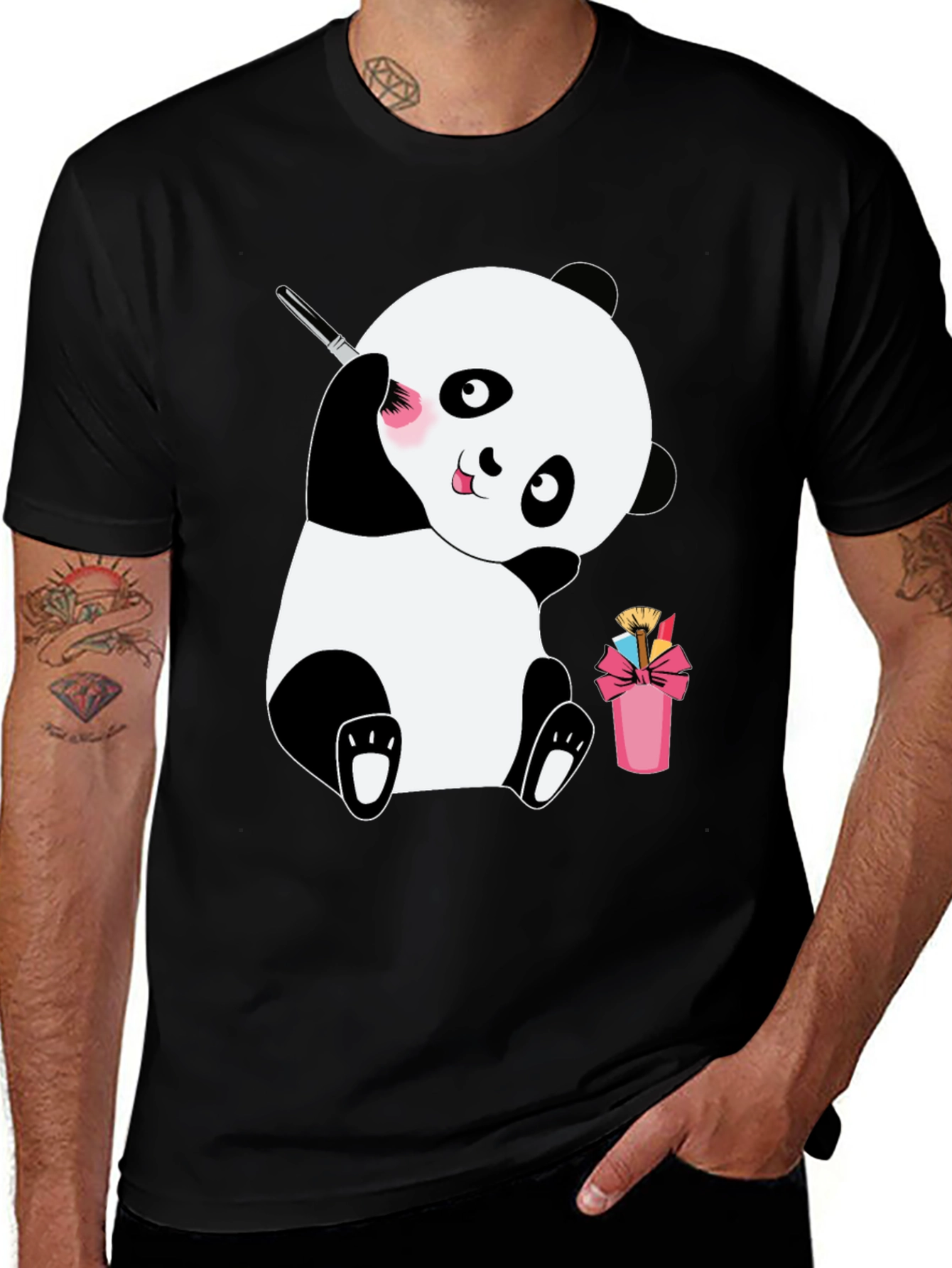 Cute Panda Makeup Brush T-Shirt