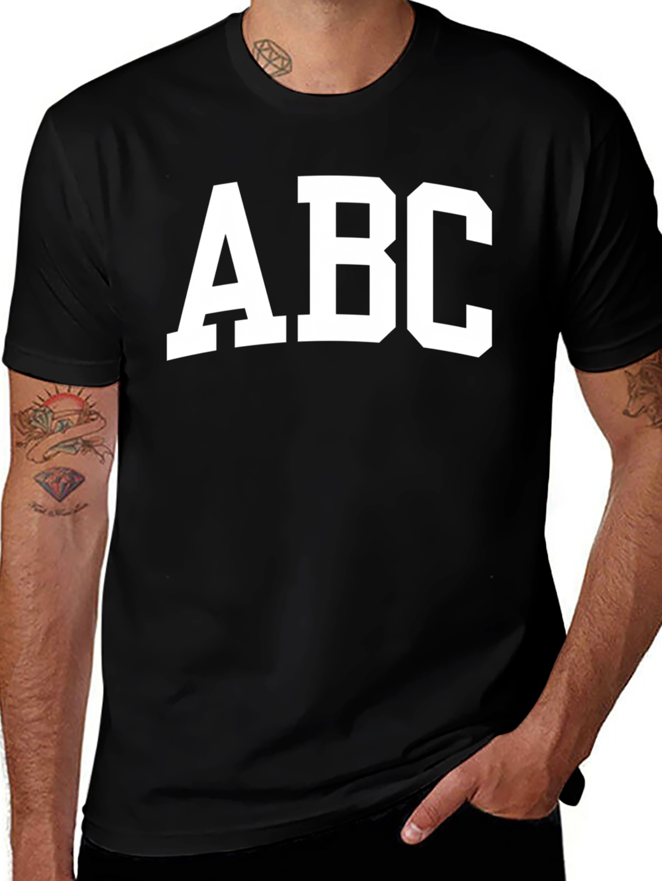 Variant 26 of ABC Bold Graphic Tee - Casual Black T-Shirt