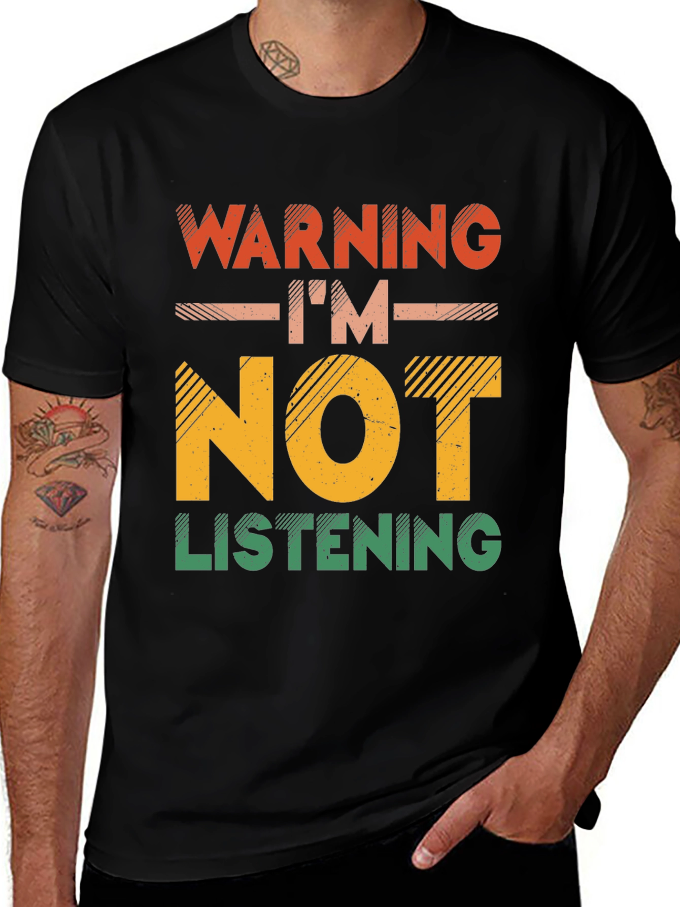 Variant 19 of Warning I'm Not Listening T-Shirt