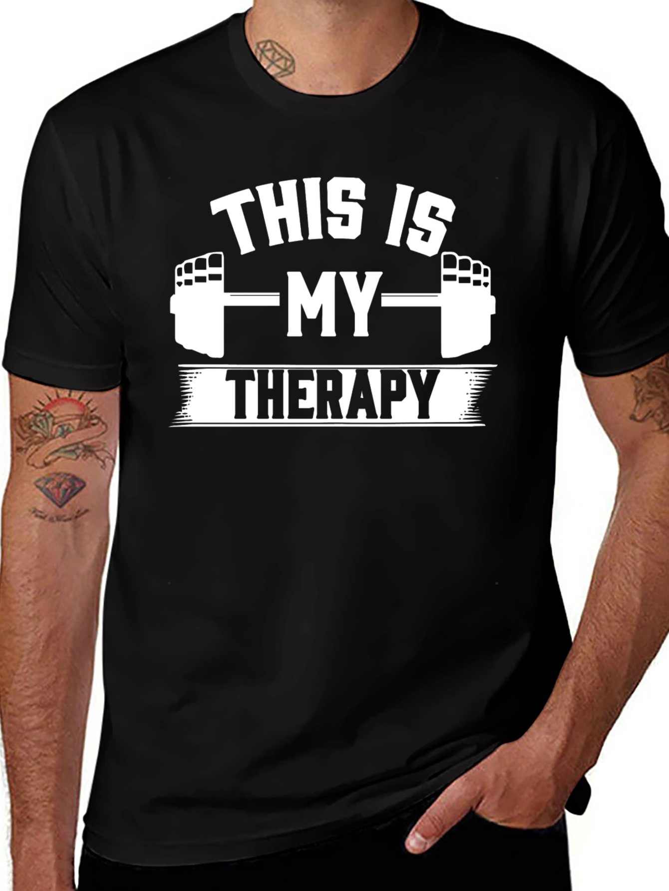 This Is My Therapy Black Graphic T-Shirt