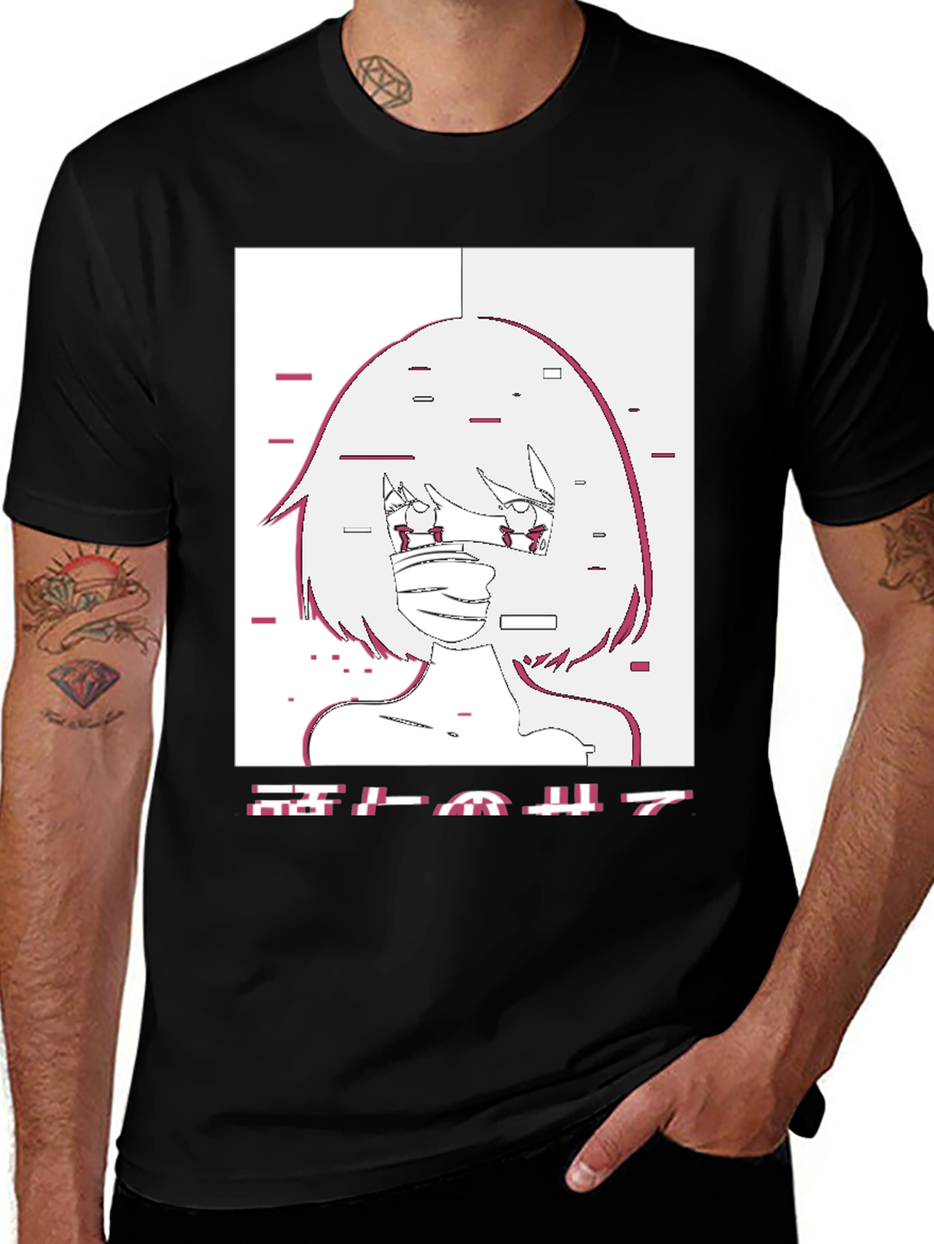 Variant 29 of Anime Girl Graphic Tee - Black