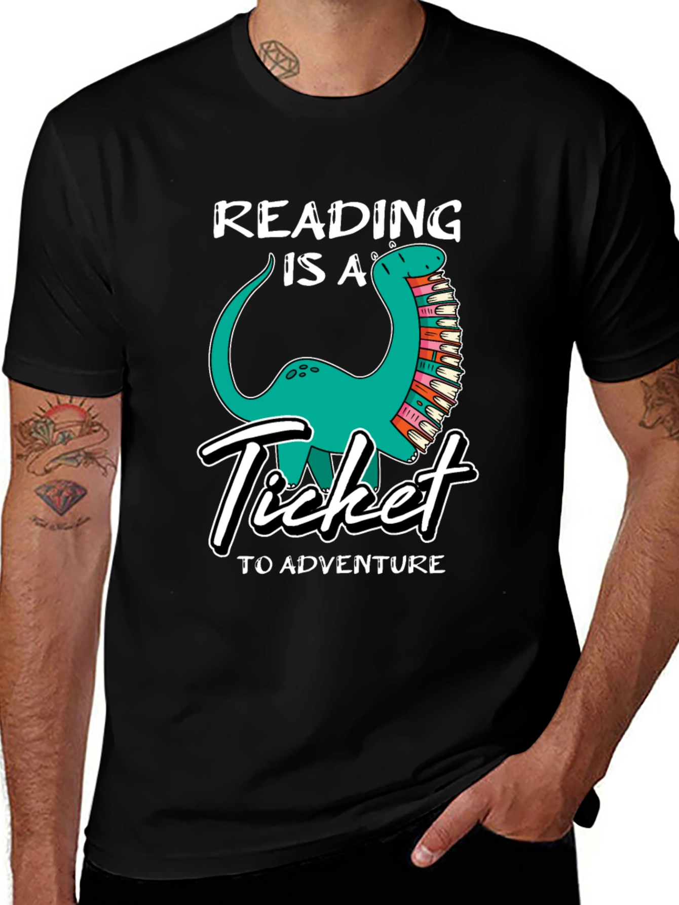 Variant 18 of Reading Dinosaur Graphic Tee