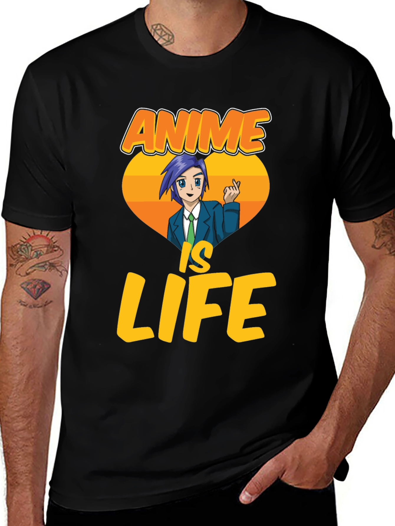 Variant 18 of Anime Is Life Graphic T-Shirt - Black