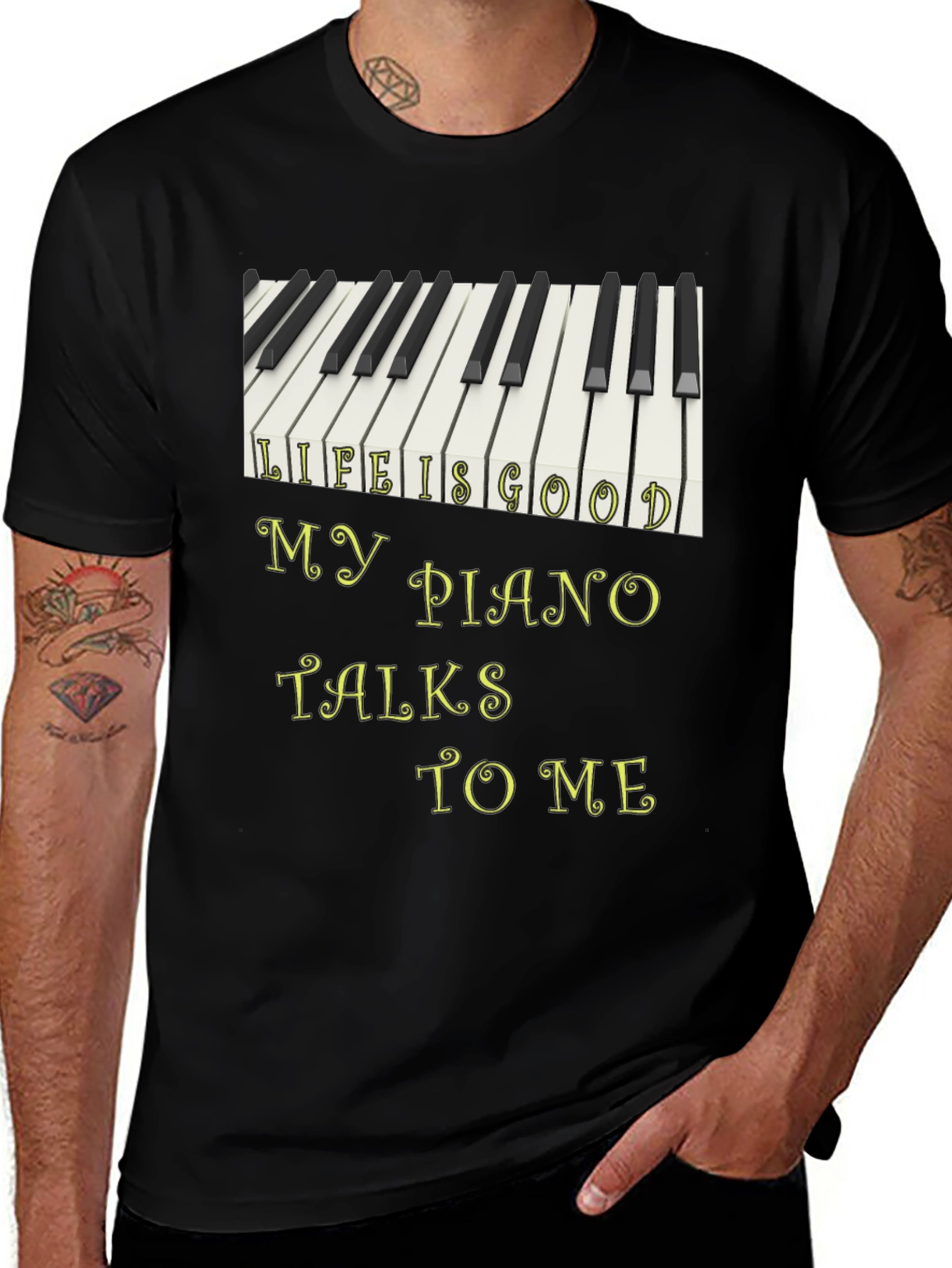 Variant 6 of Life Is Good Piano T-Shirt