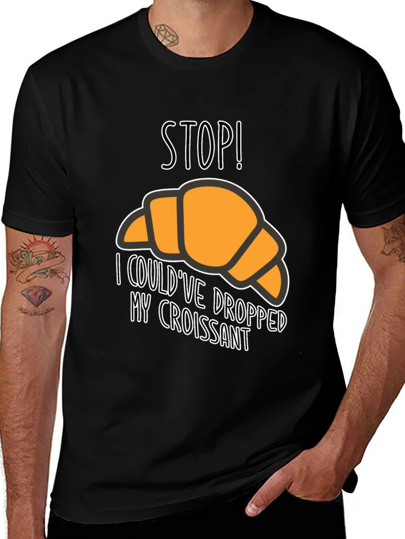 Variant 2 of Stop! Croissant Graphic T-Shirt