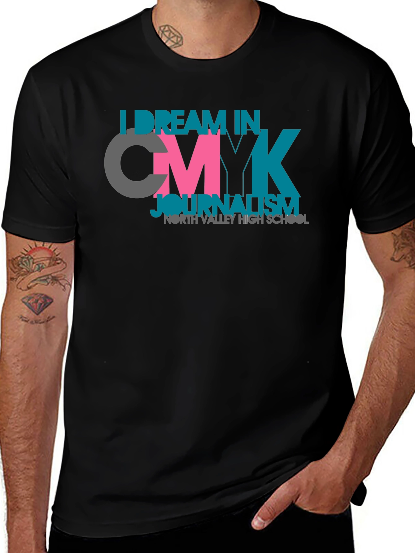 CMYK Journalism Black Graphic T-Shirt